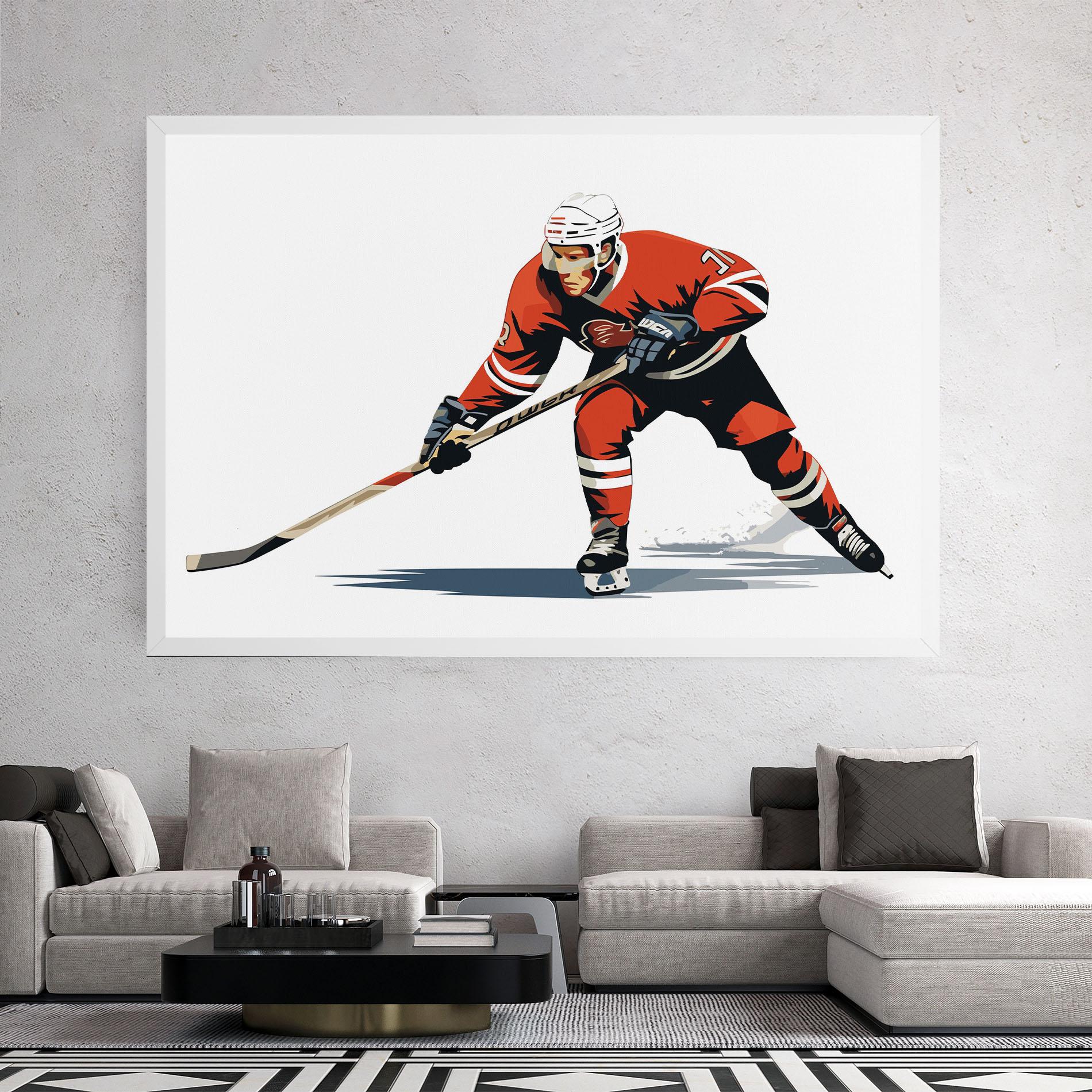 Картина на платно Hockey Orange Player mockup 2