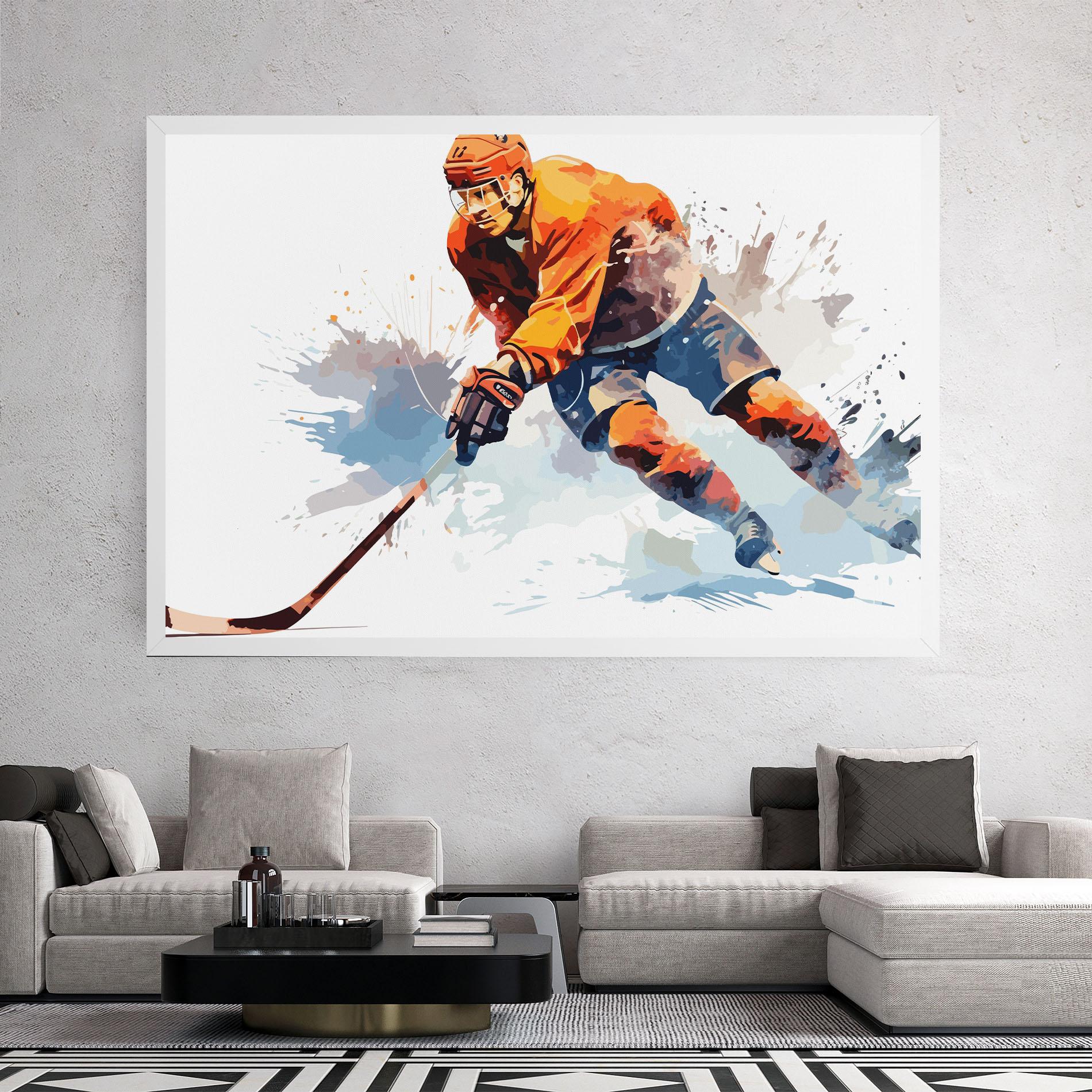 Картина на платно Orange Hockey mockup 2