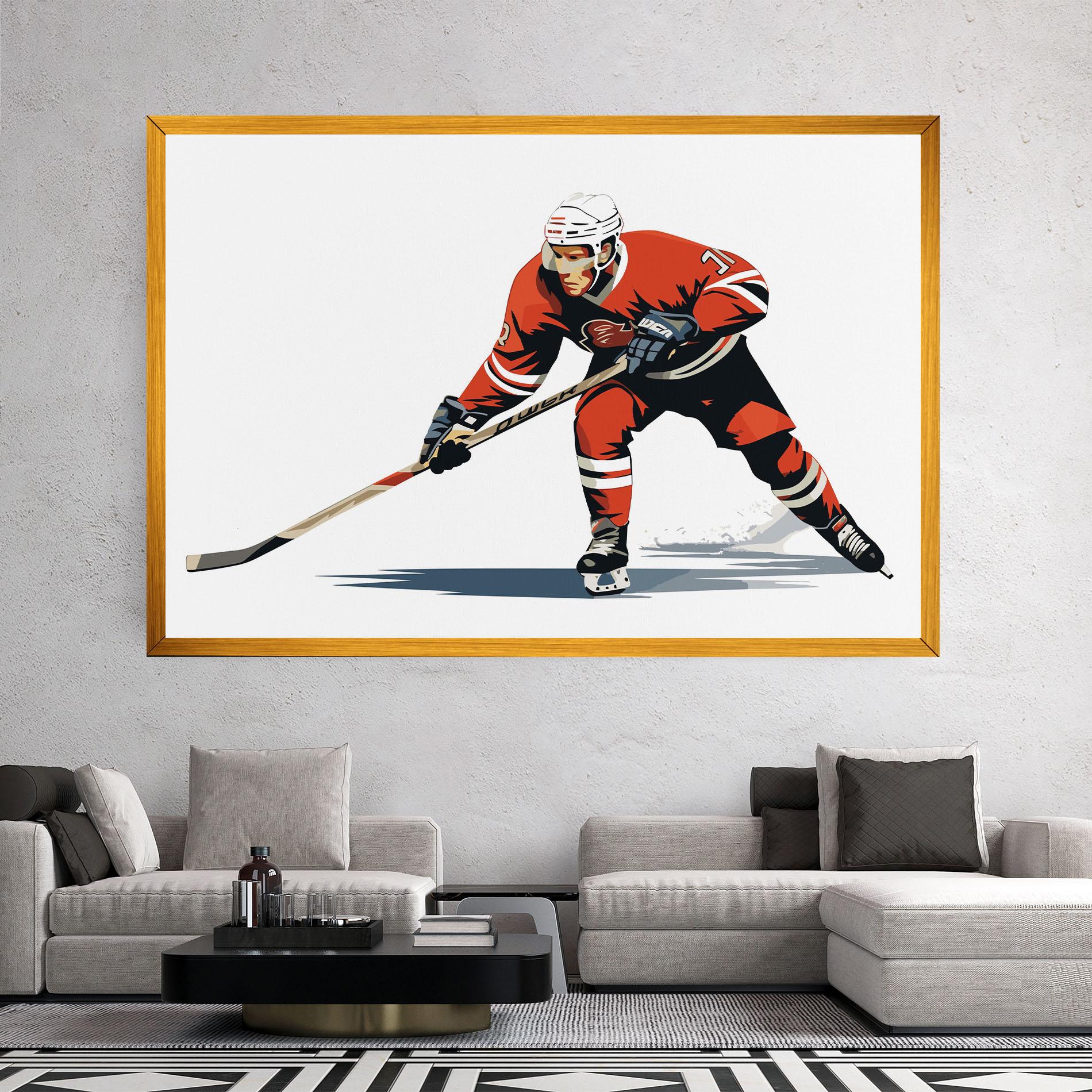 Картина на платно Hockey Orange Player mockup 2