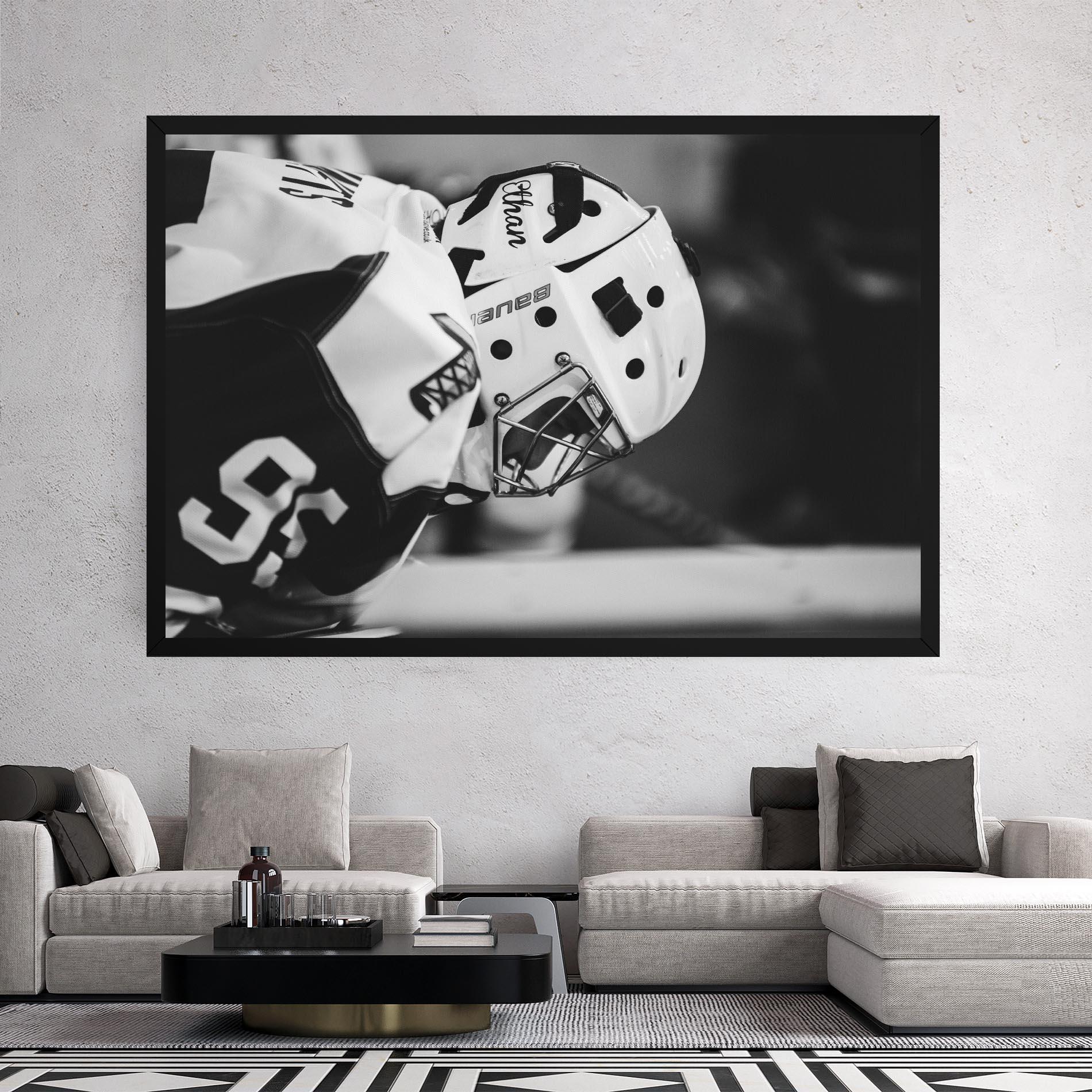 Картина на платно Black White Hockey mockup 2