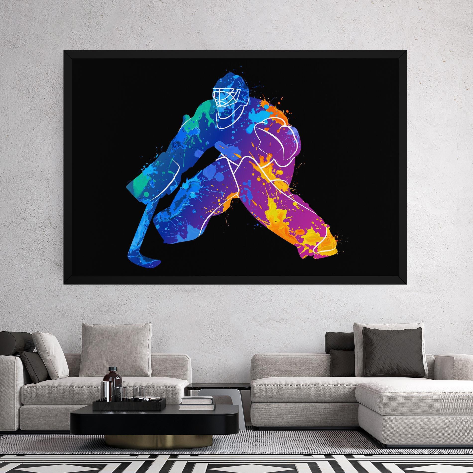 Картина на платно Blue Purple Hockey mockup 2