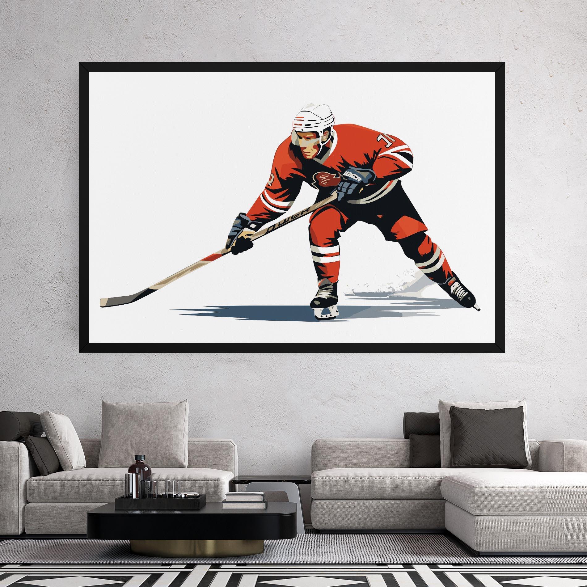 Картина на платно Hockey Orange Player mockup 2