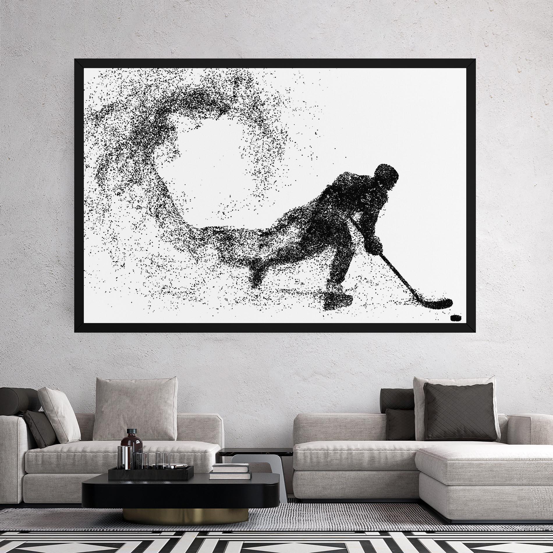 Картина на платно Playing Hockey mockup 2
