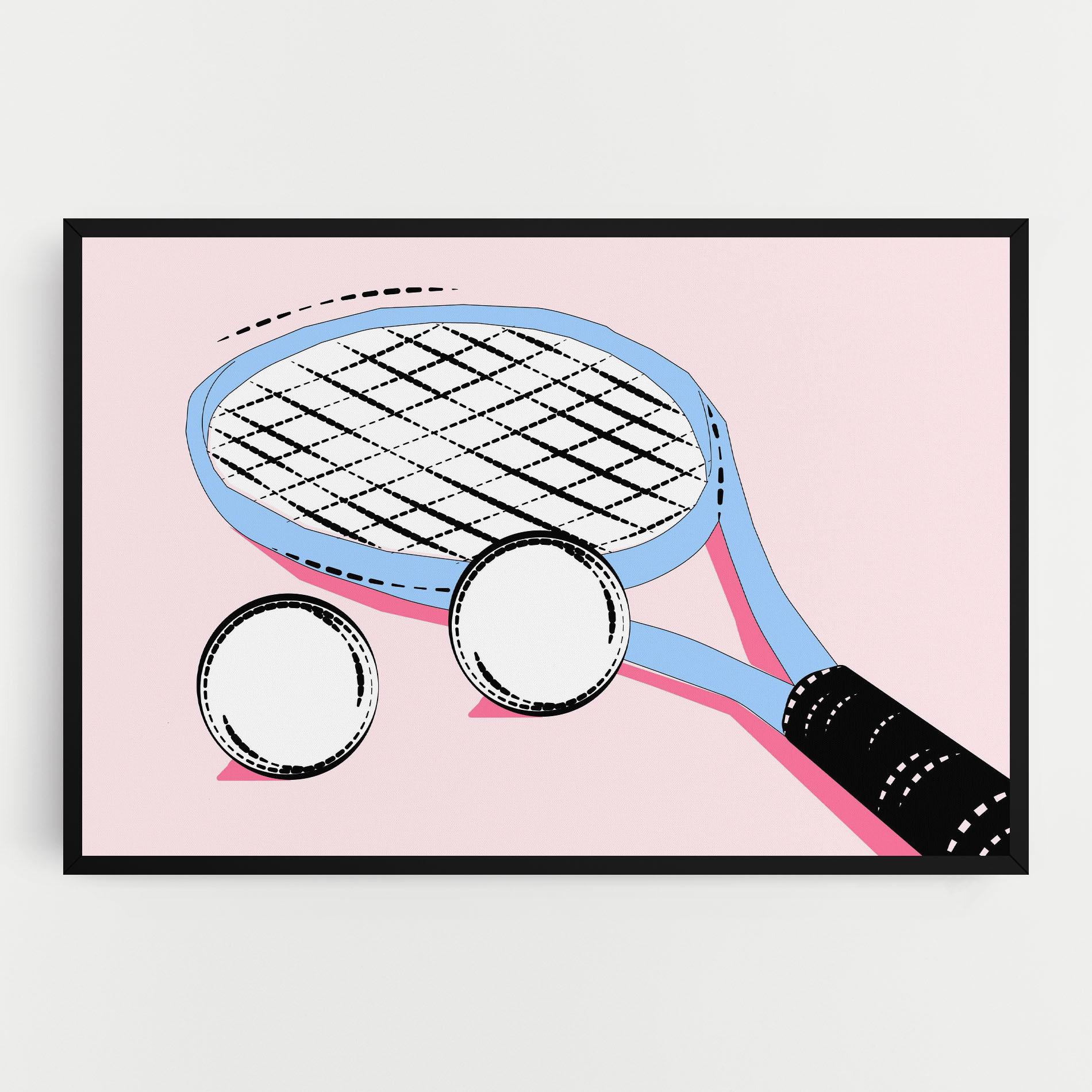 Картина на платно Pink Tennis mockup 0