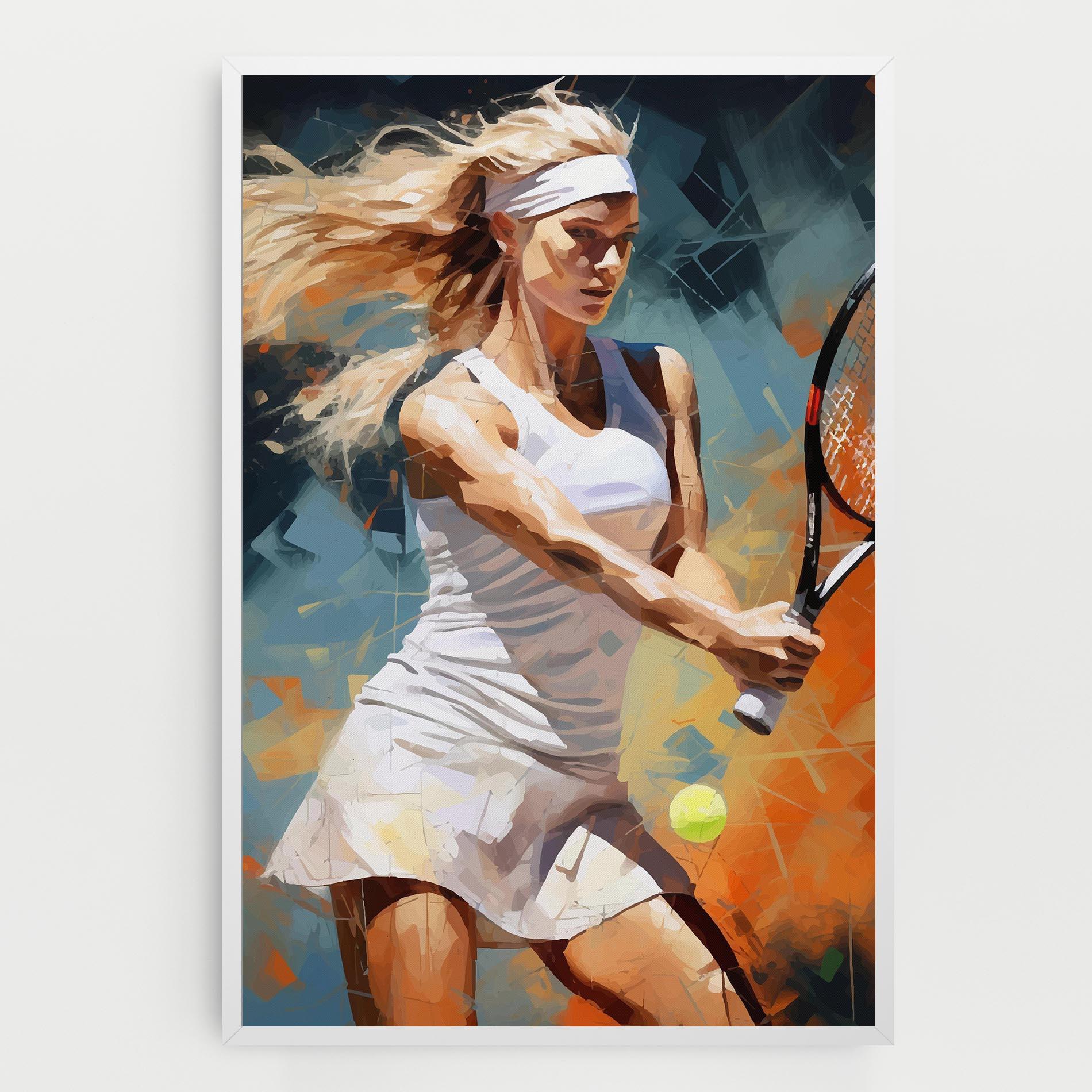 Картина на платно Blonde Tennis Girl mockup 0