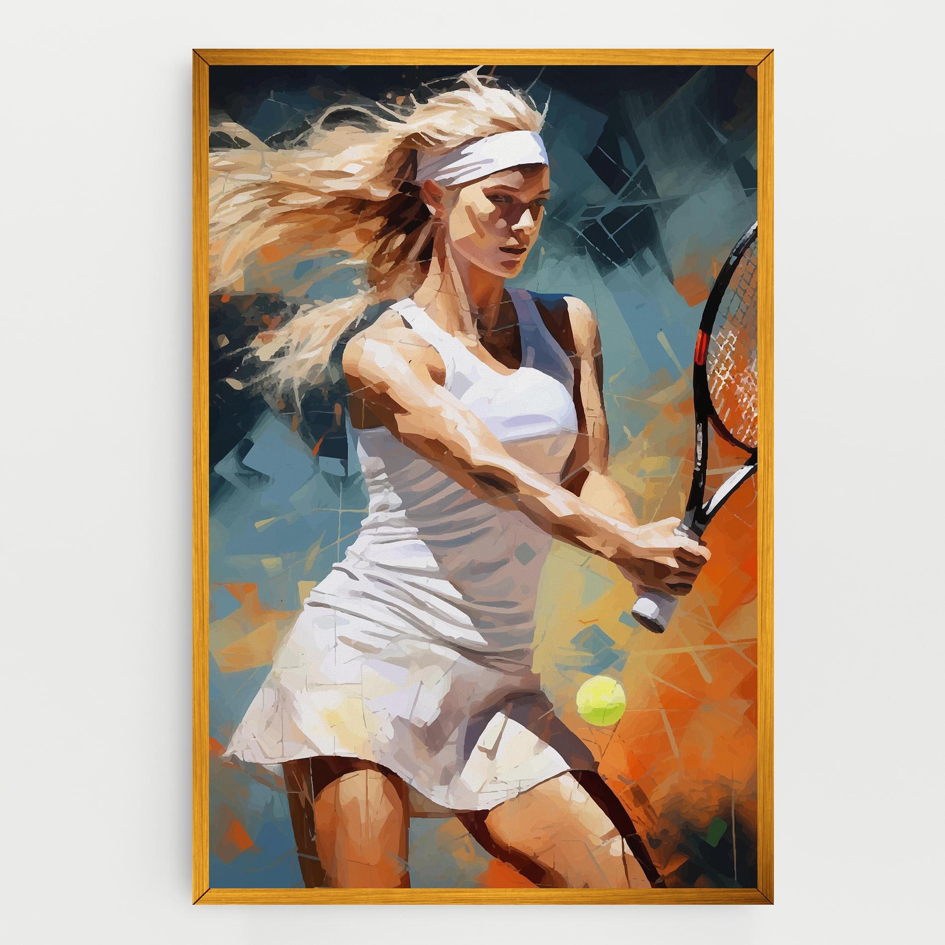 Картина на платно Blonde Tennis Girl mockup 0