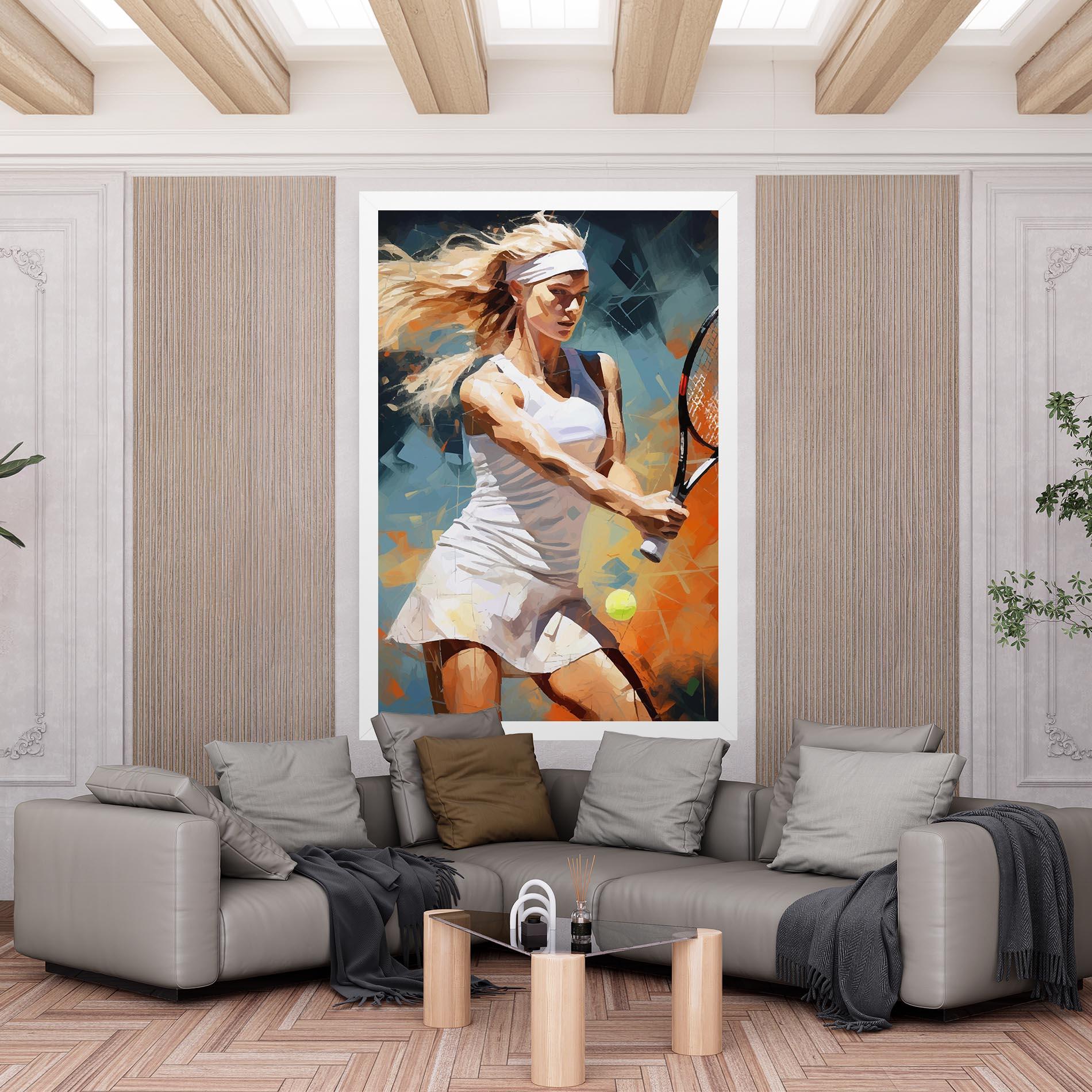 Картина на платно Blonde Tennis Girl mockup 6
