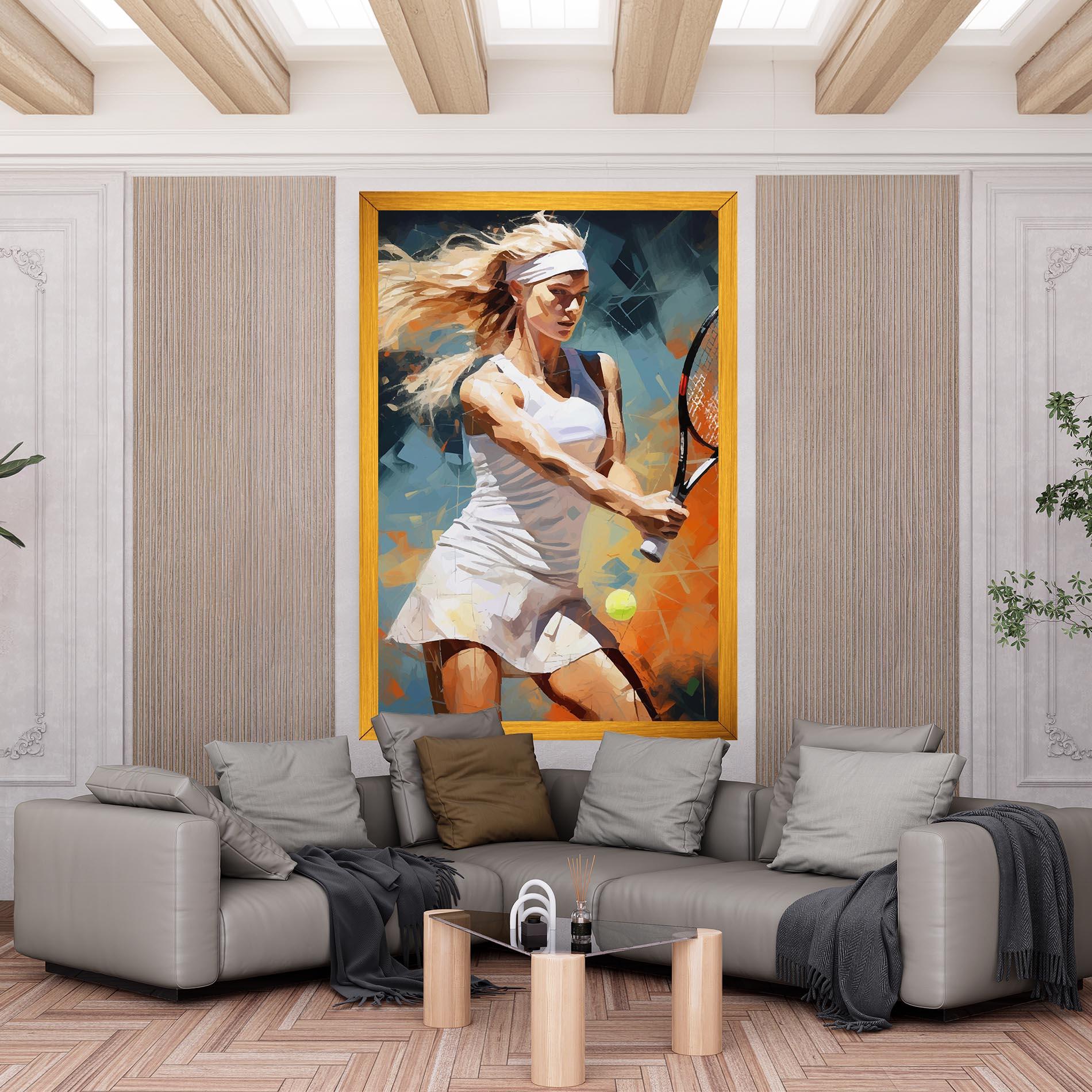 Картина на платно Blonde Tennis Girl mockup 6