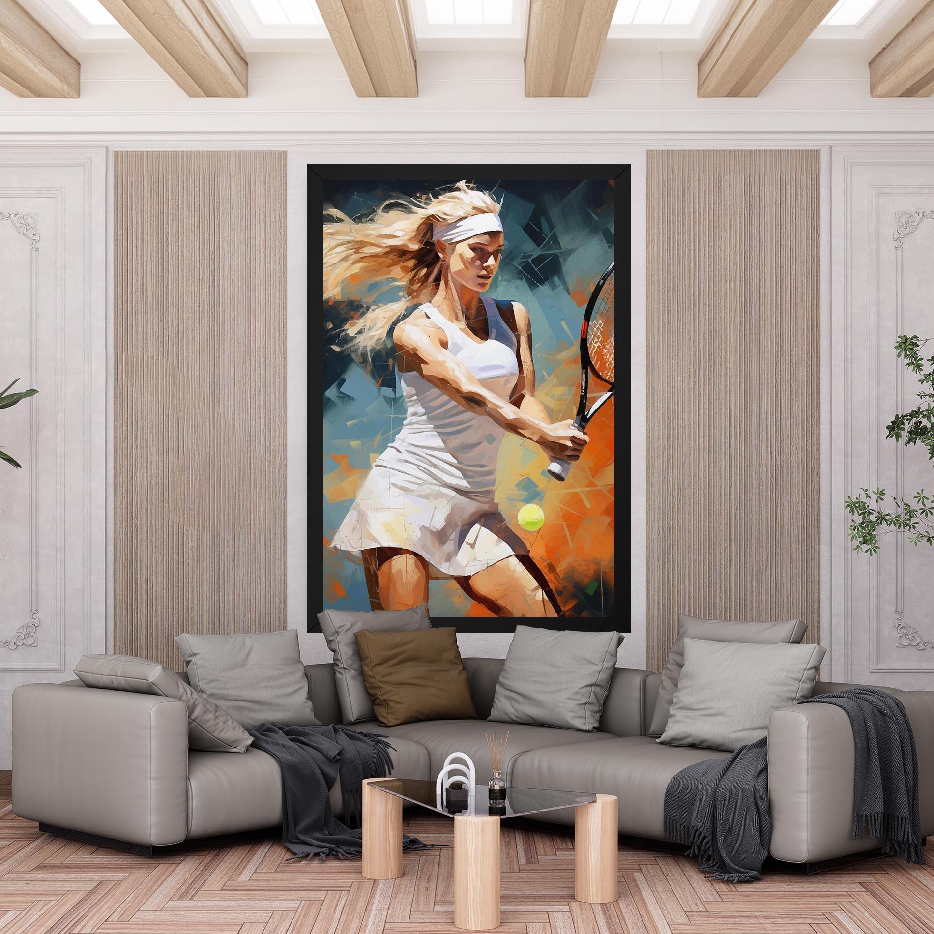 Картина на платно Blonde Tennis Girl mockup 6