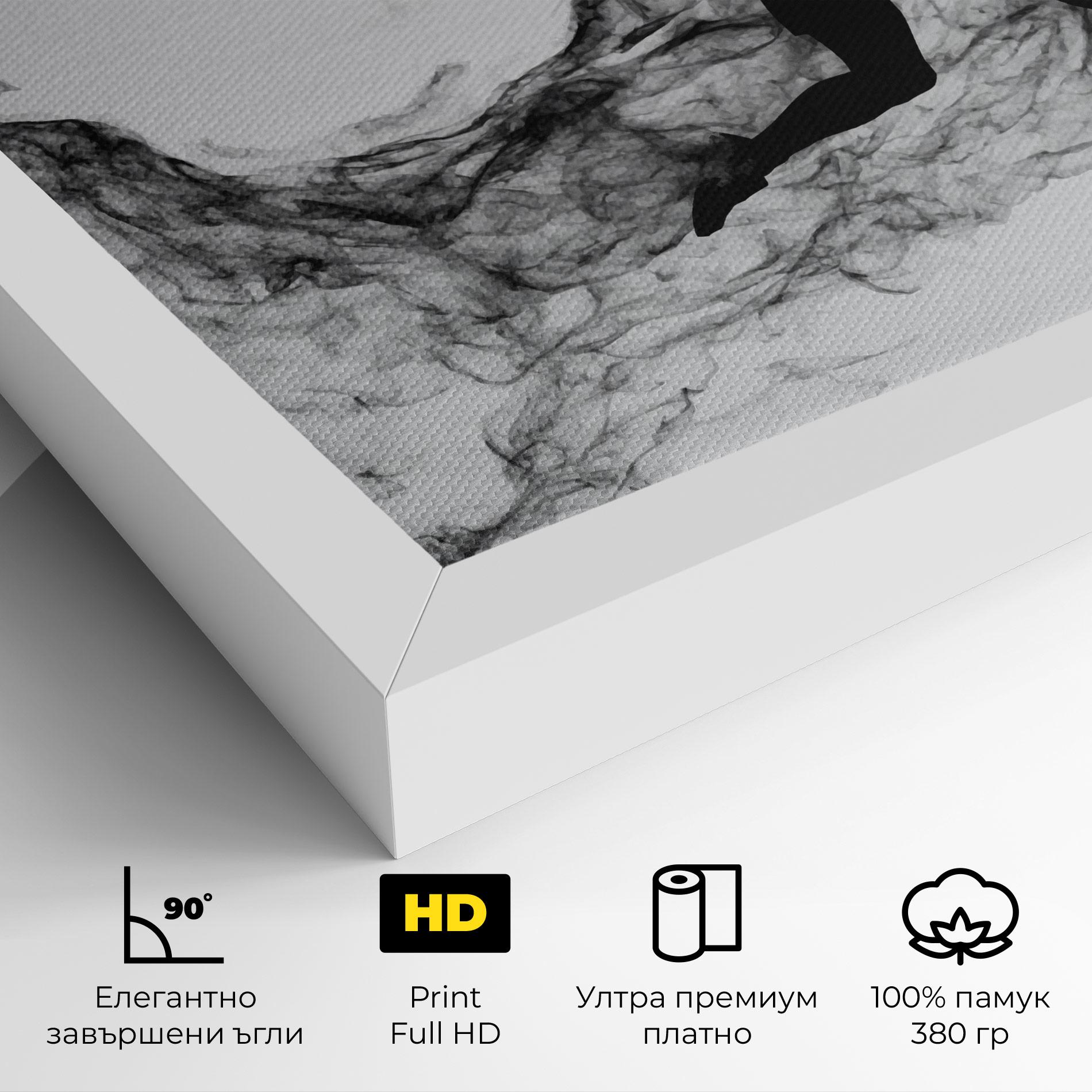 Картина на платно Black Smoke Tennis mockup 4