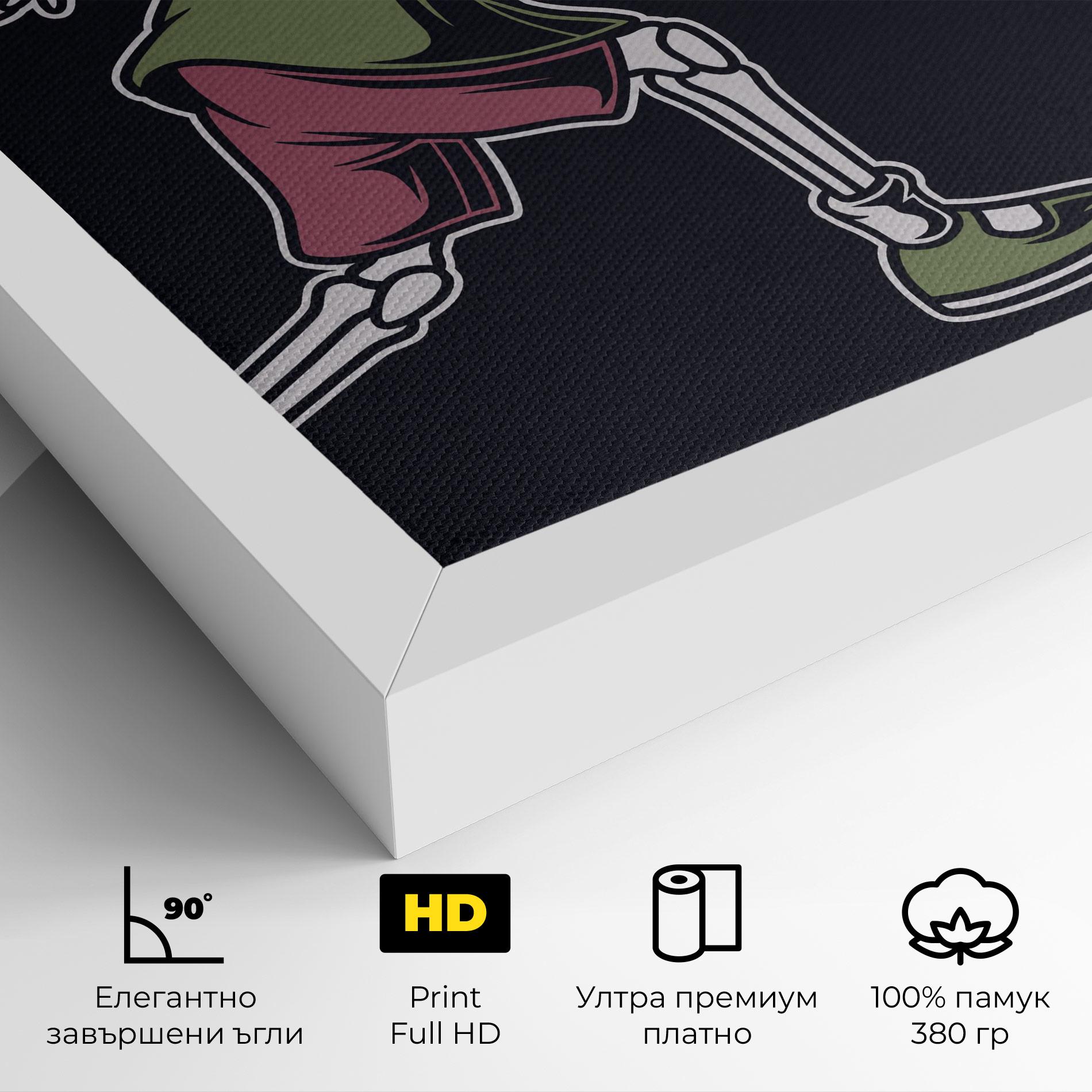 Картина на платно Skull Tennis mockup 4