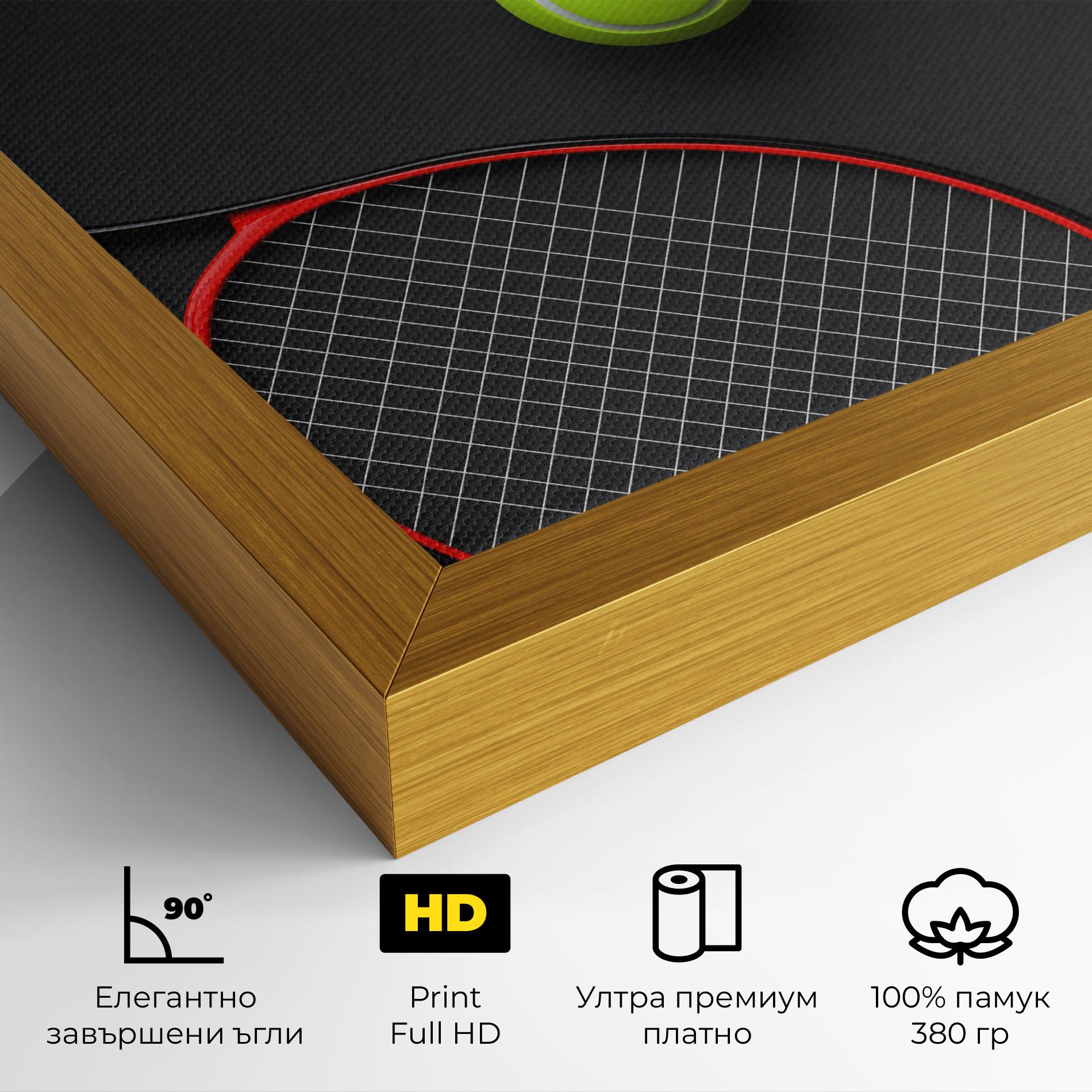 Картина на платно Red Tennis Rackets mockup 4
