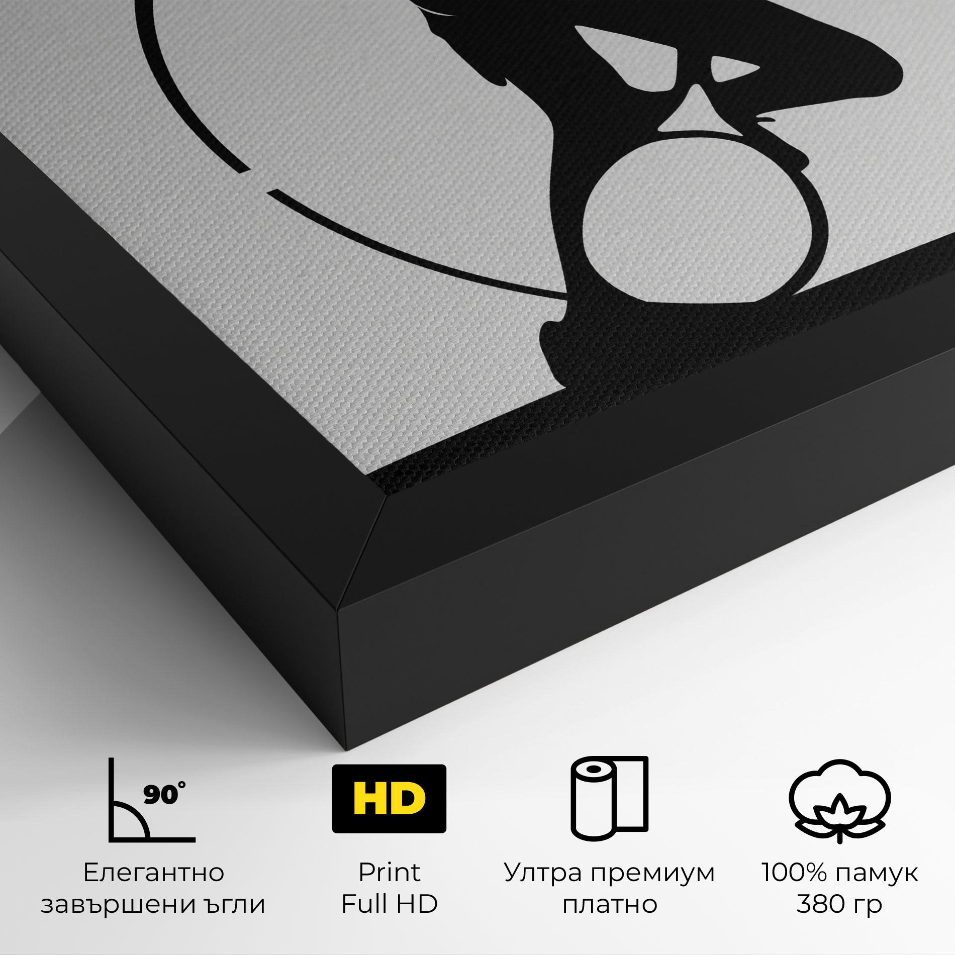 Картина на платно Black Tennis Circle mockup 4