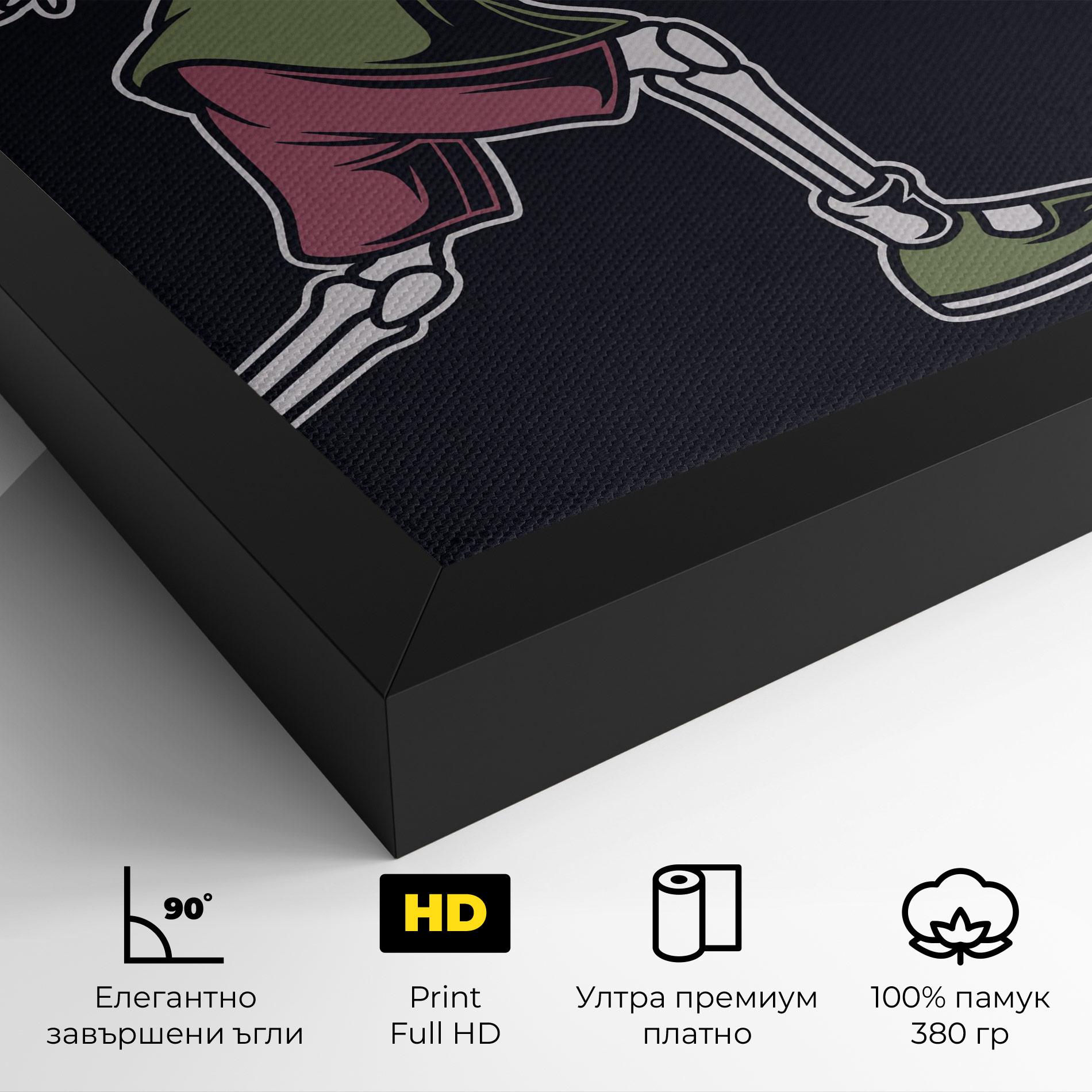 Картина на платно Skull Tennis mockup 4