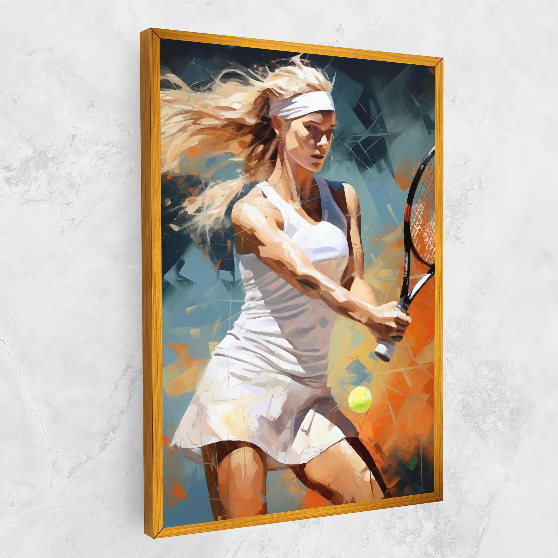 Картина на платно Blonde Tennis Girl mockup 1