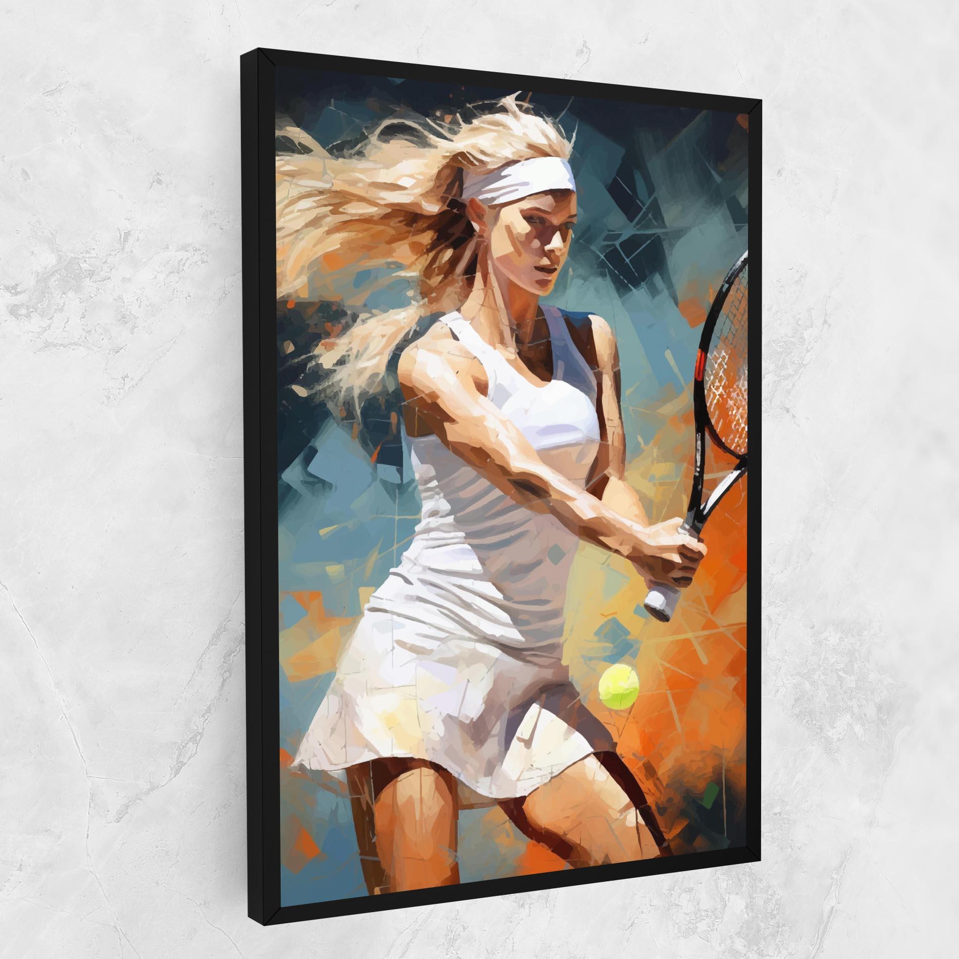Картина на платно Blonde Tennis Girl mockup 1