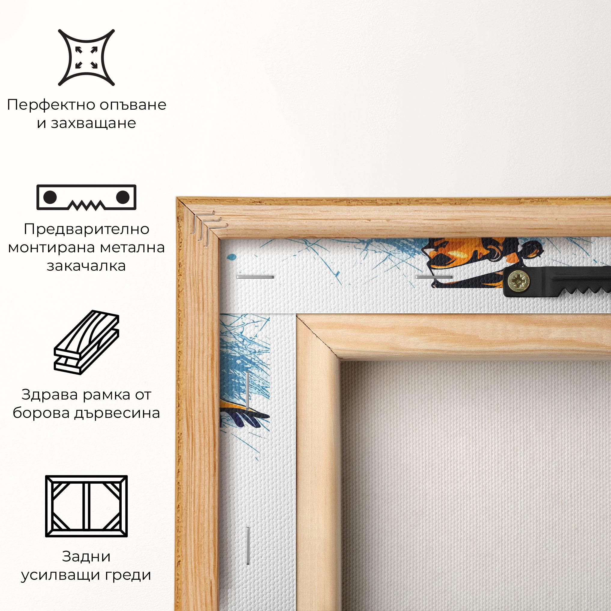 Картина на платно Orange Blue Tennis mockup 5