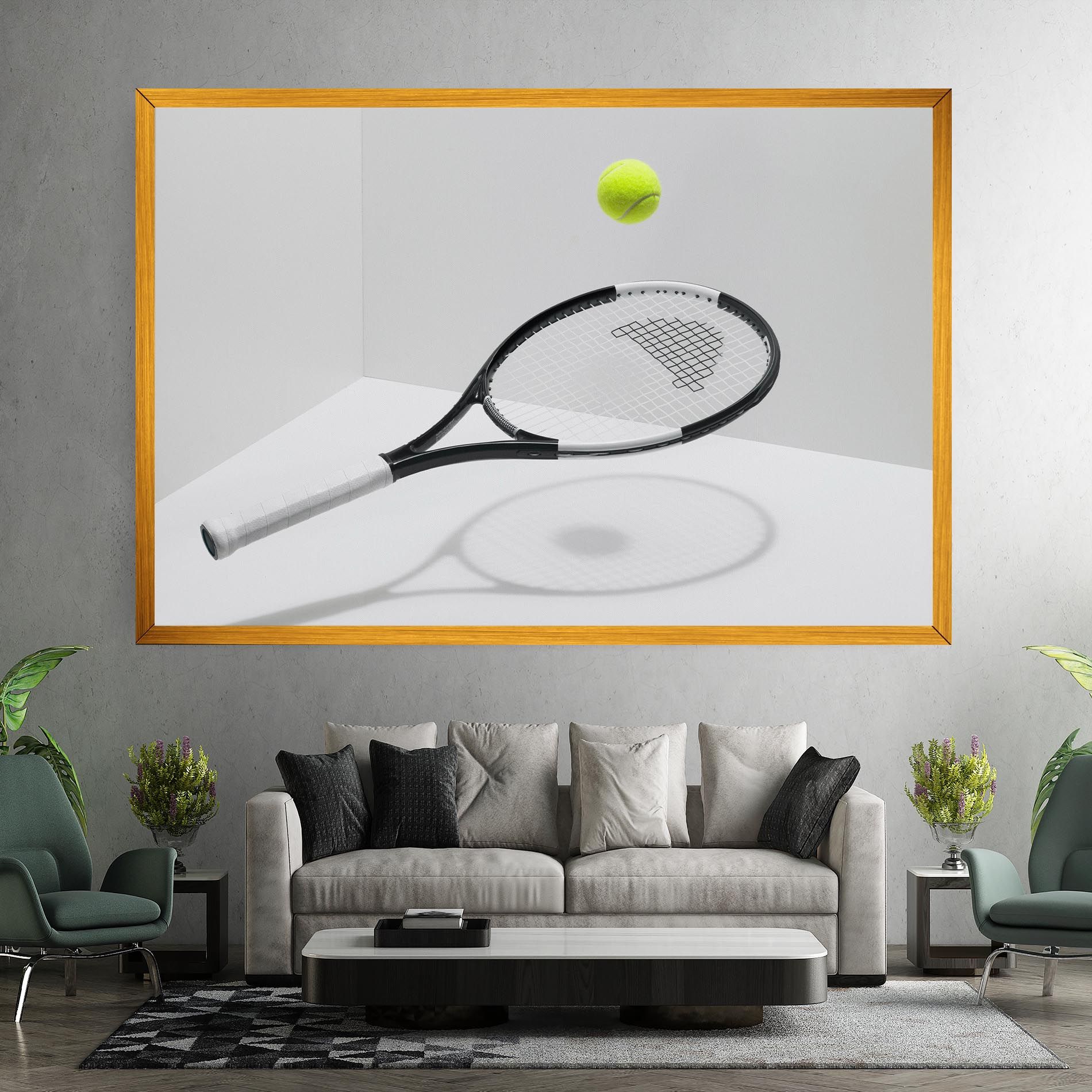 Floating Tennis Racket mockup 7
