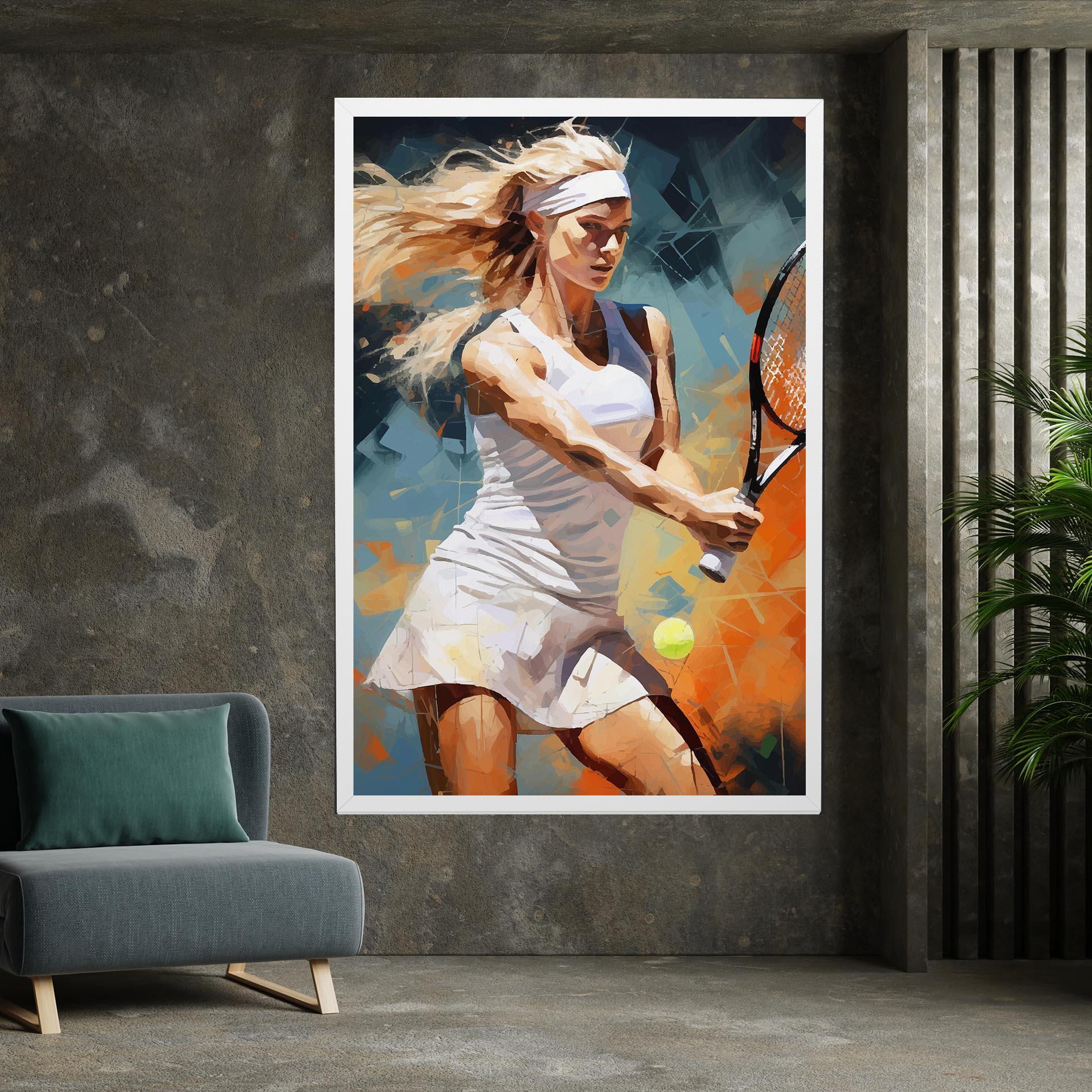 Картина на платно Blonde Tennis Girl mockup 7