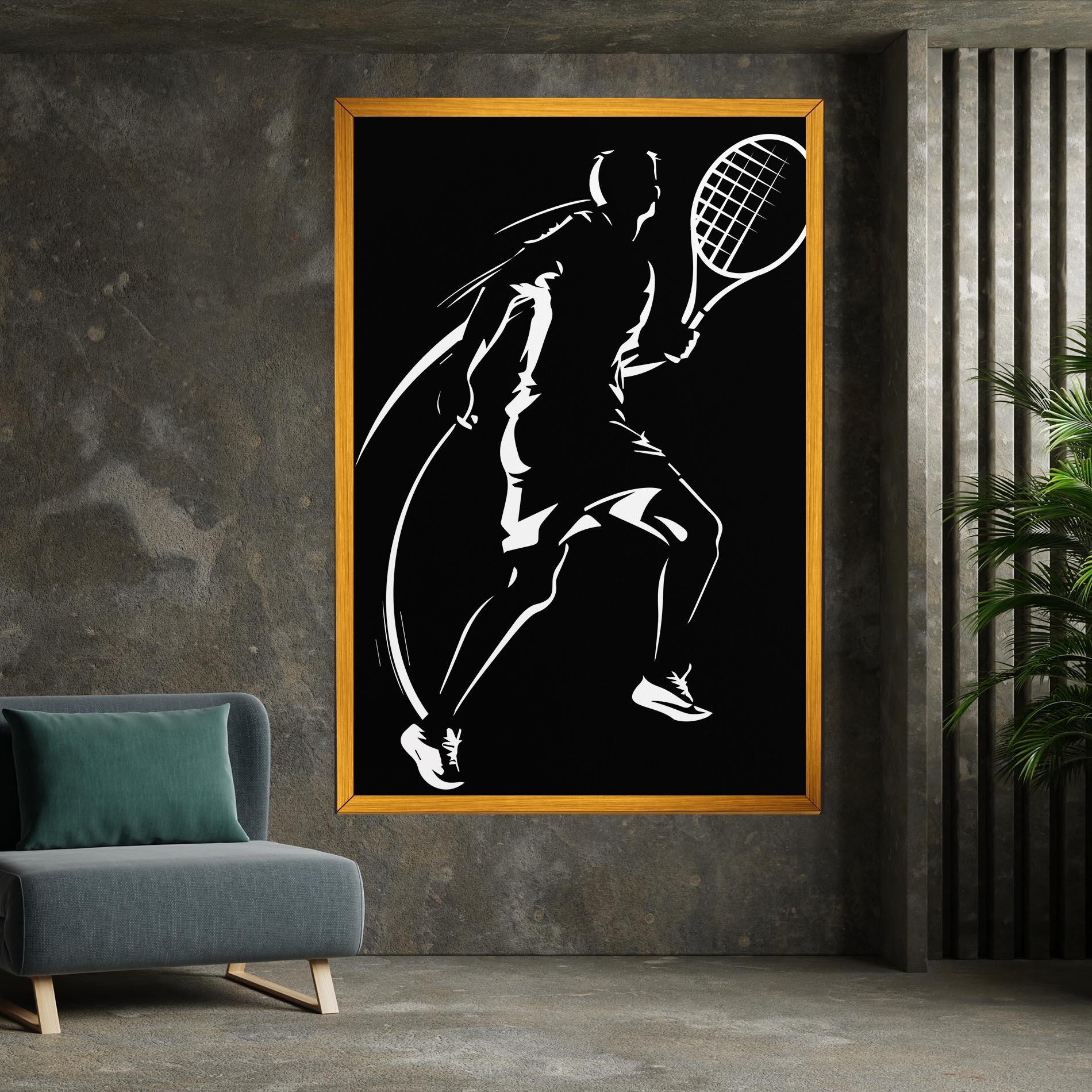 Картина на платно White Line Tennis mockup 7