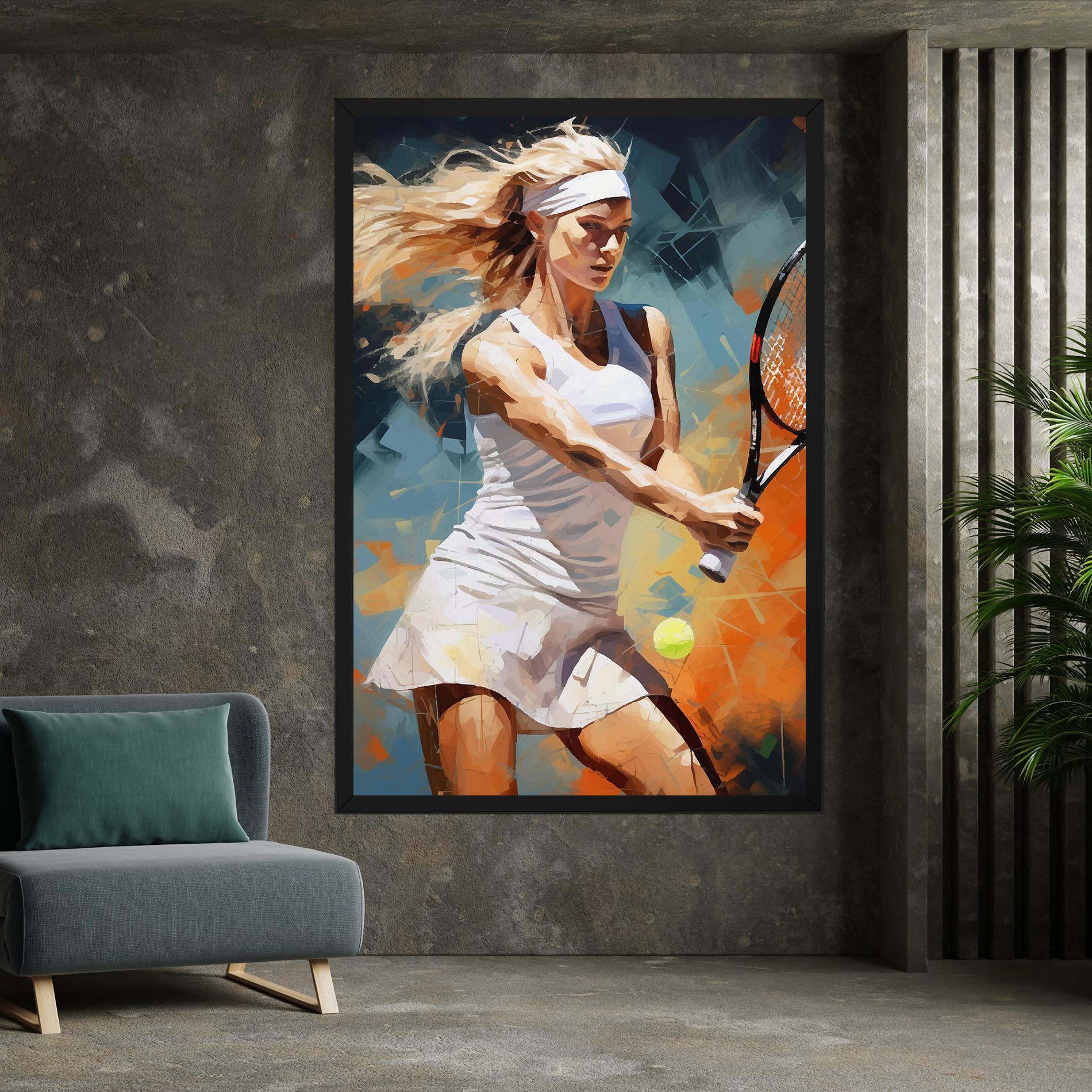 Картина на платно Blonde Tennis Girl mockup 7