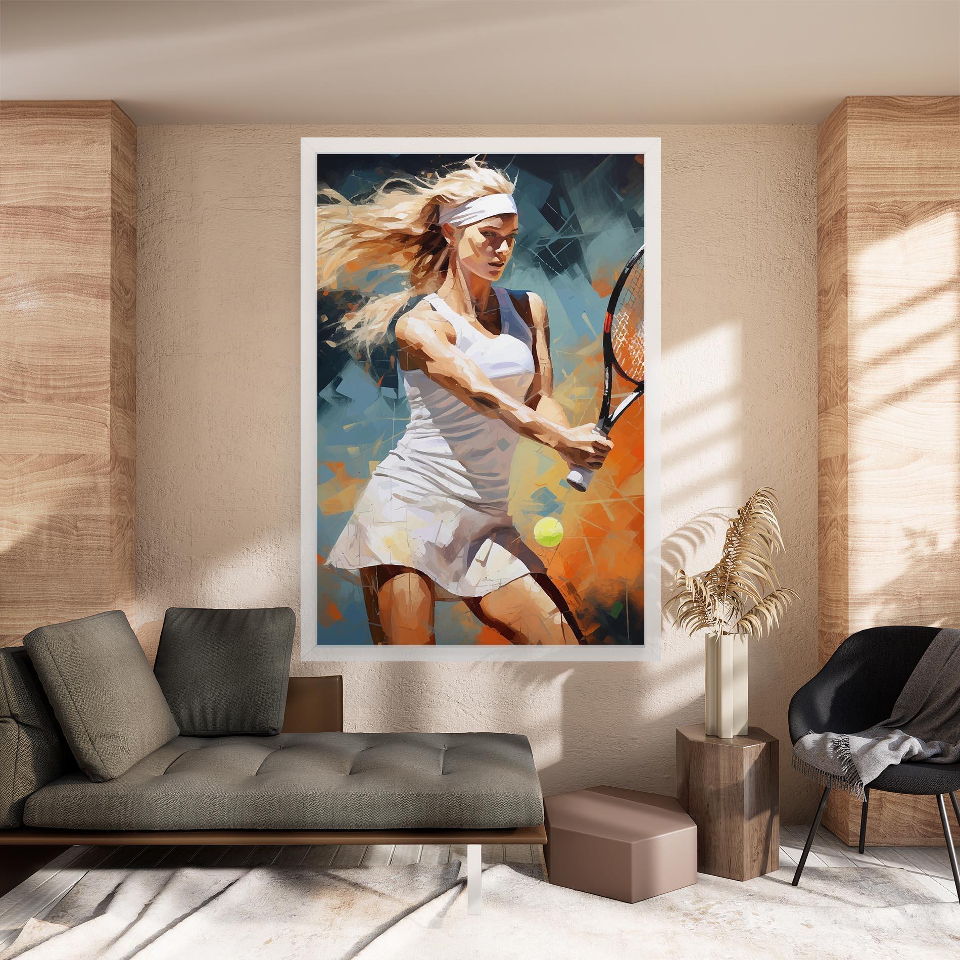 Картина на платно Blonde Tennis Girl mockup 8