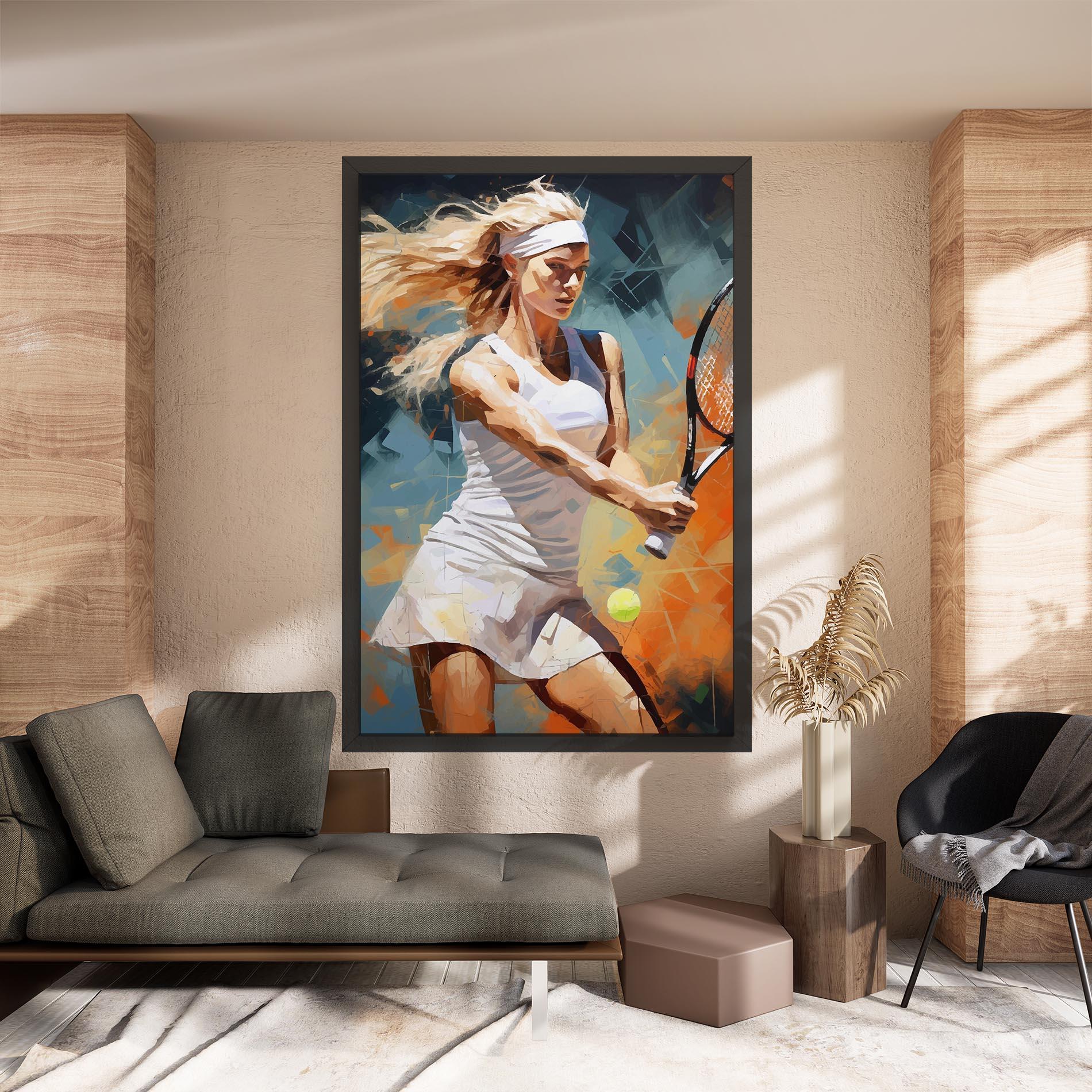 Картина на платно Blonde Tennis Girl mockup 8