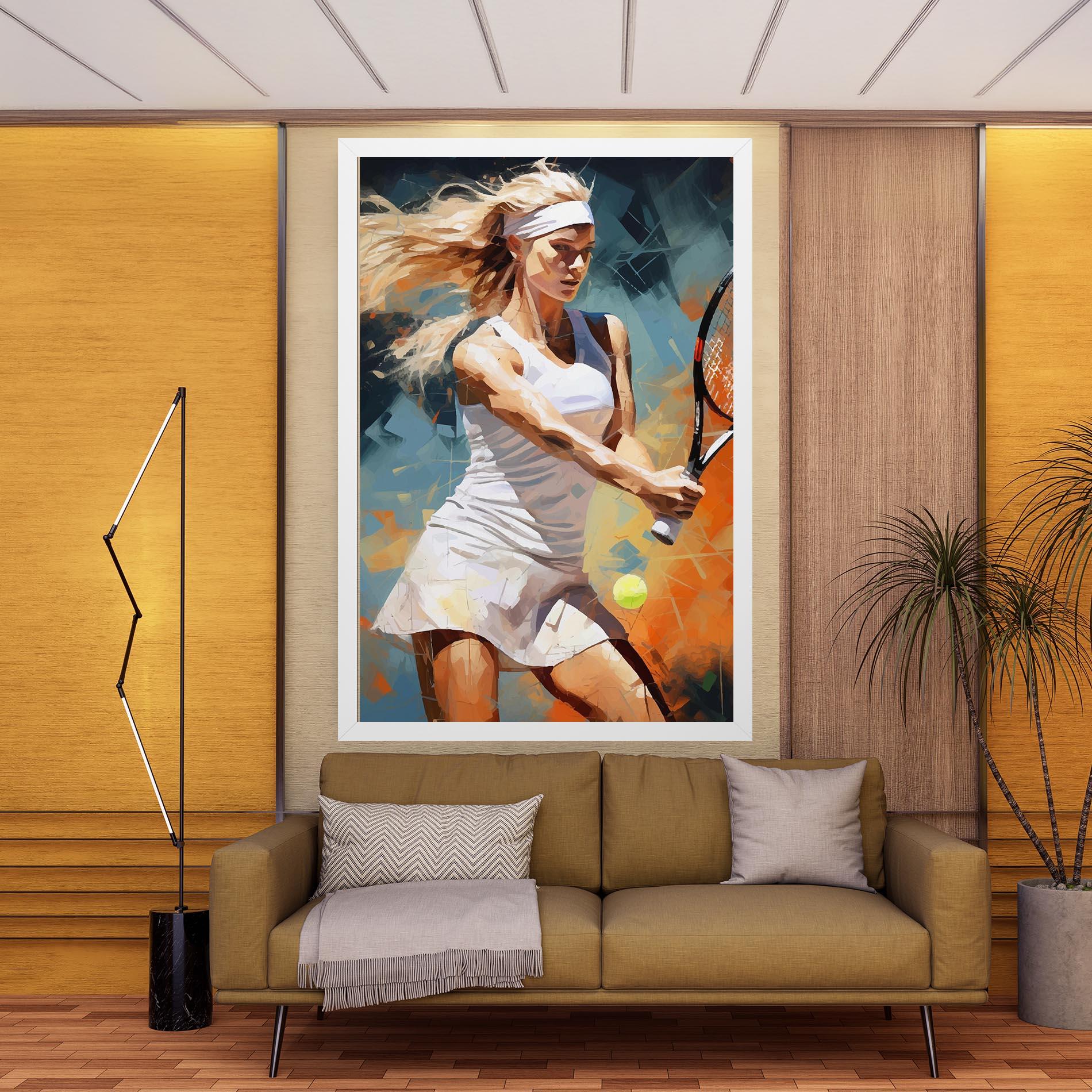 Картина на платно Blonde Tennis Girl mockup 9