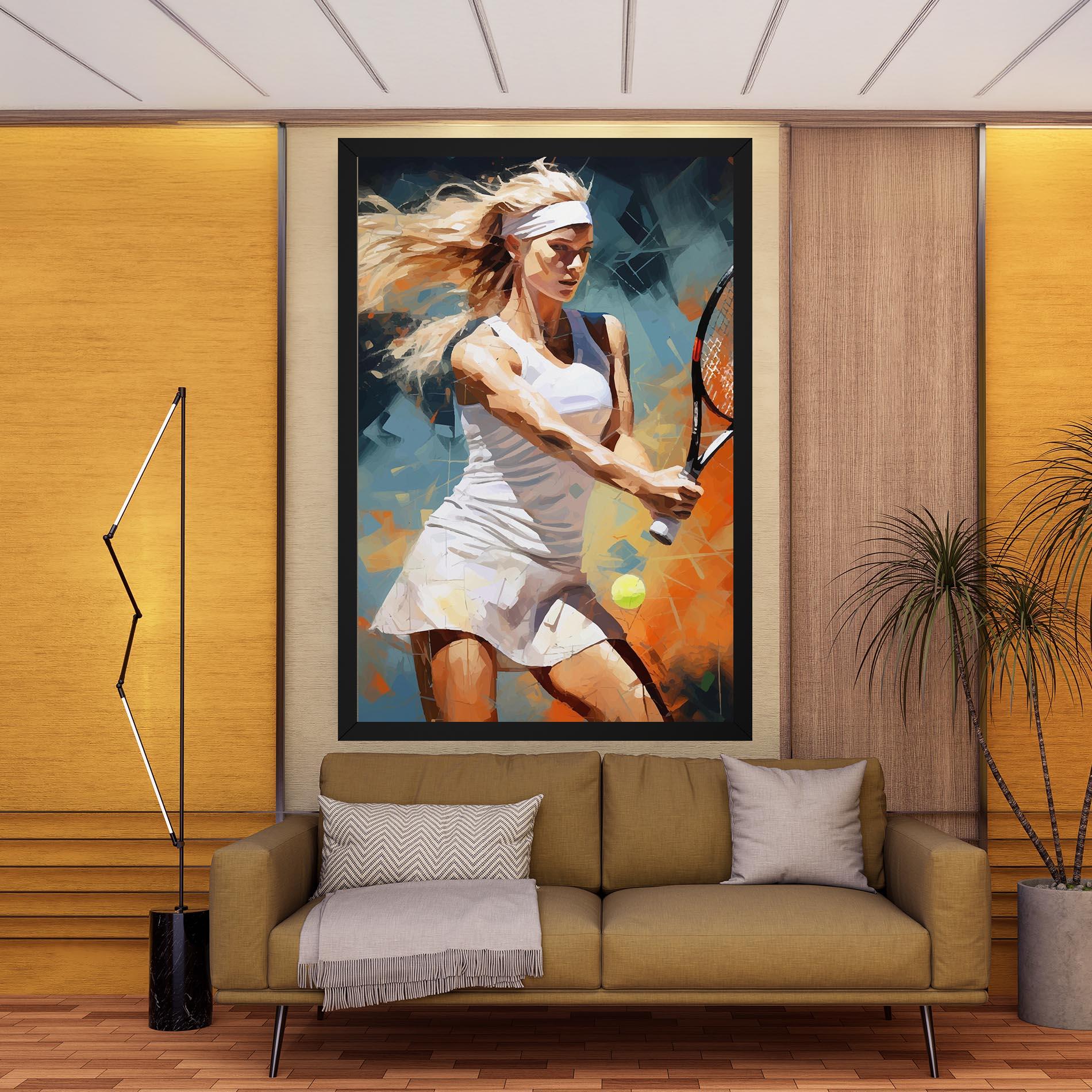 Картина на платно Blonde Tennis Girl mockup 9