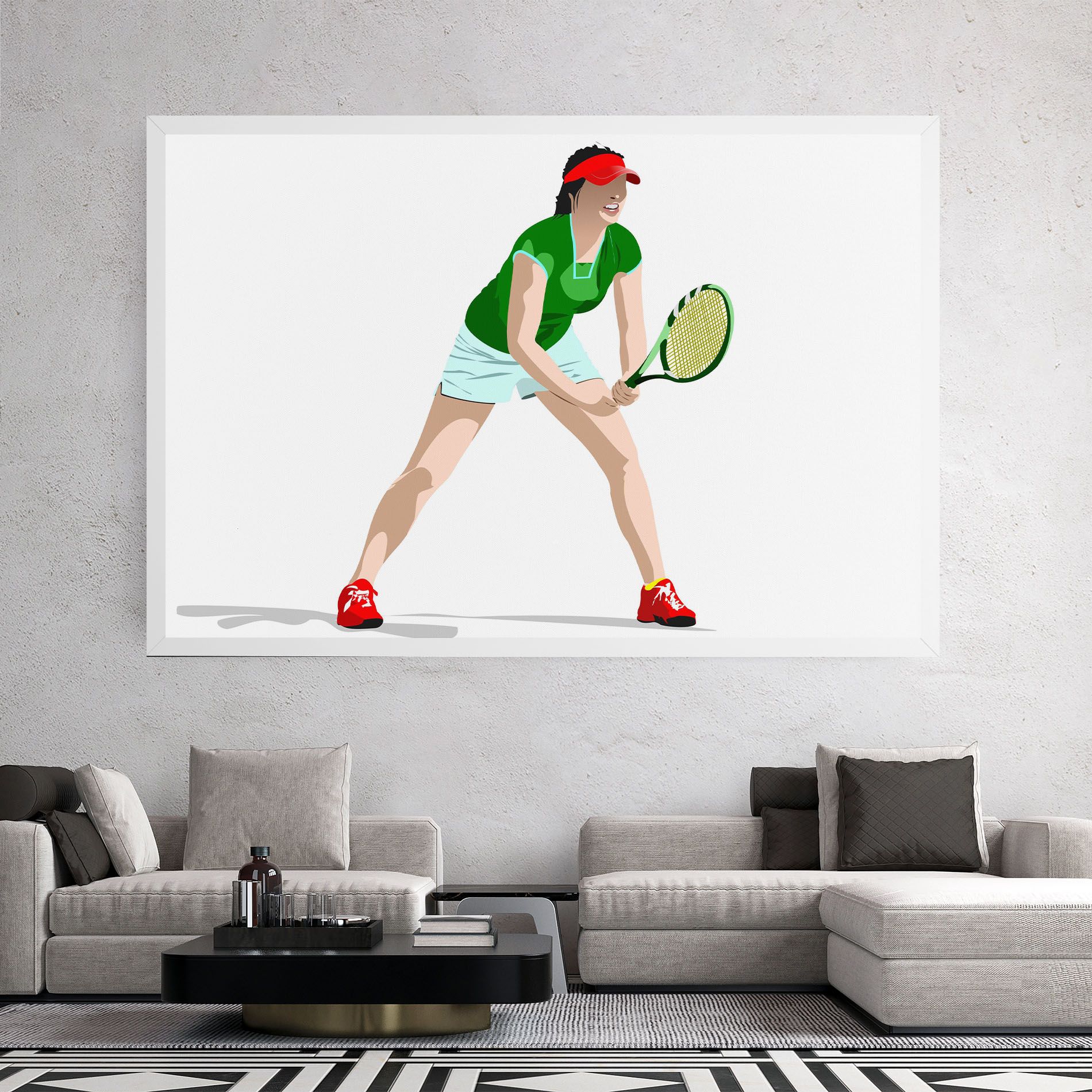 Green Tennis Racket mockup 2