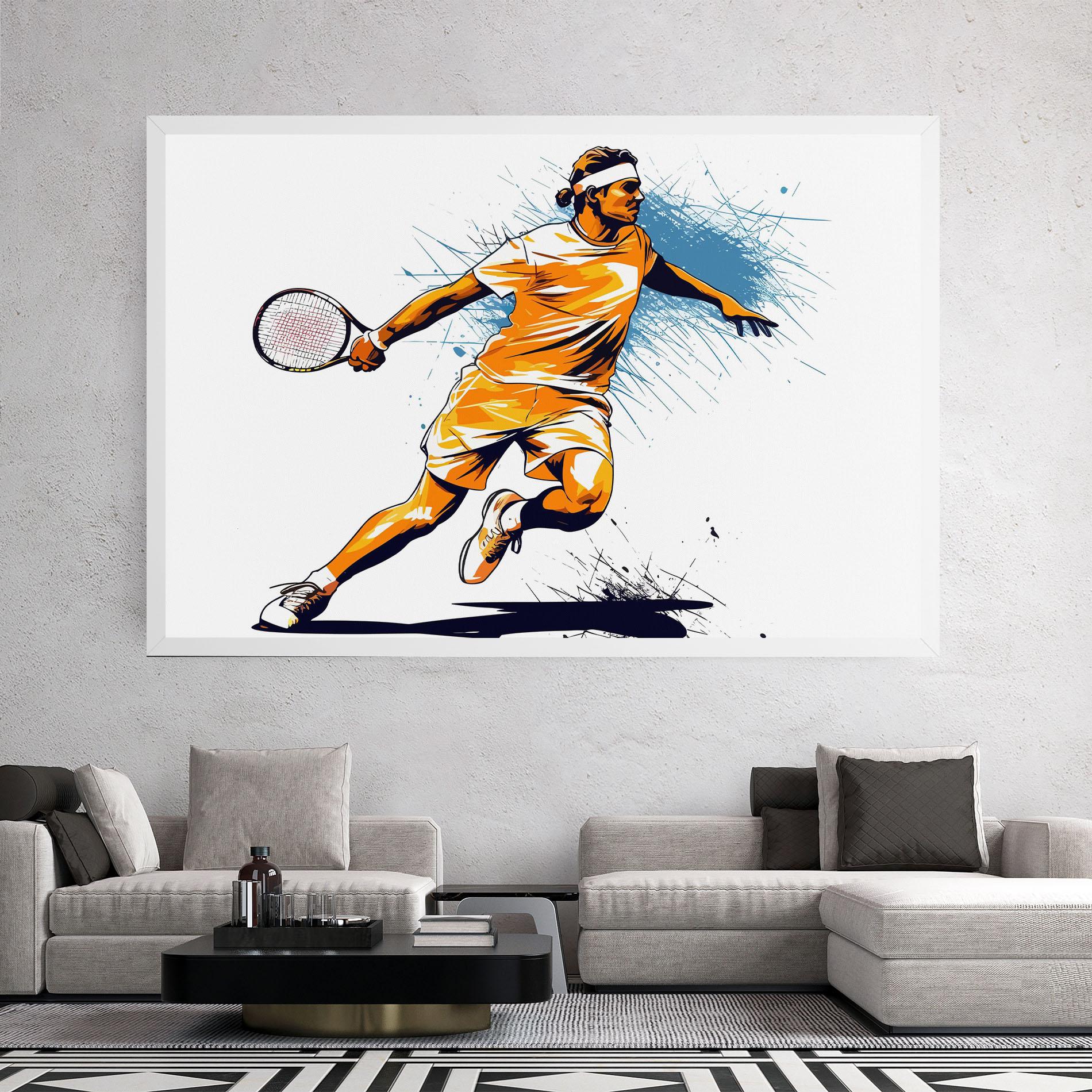 Картина на платно Orange Blue Tennis mockup 2