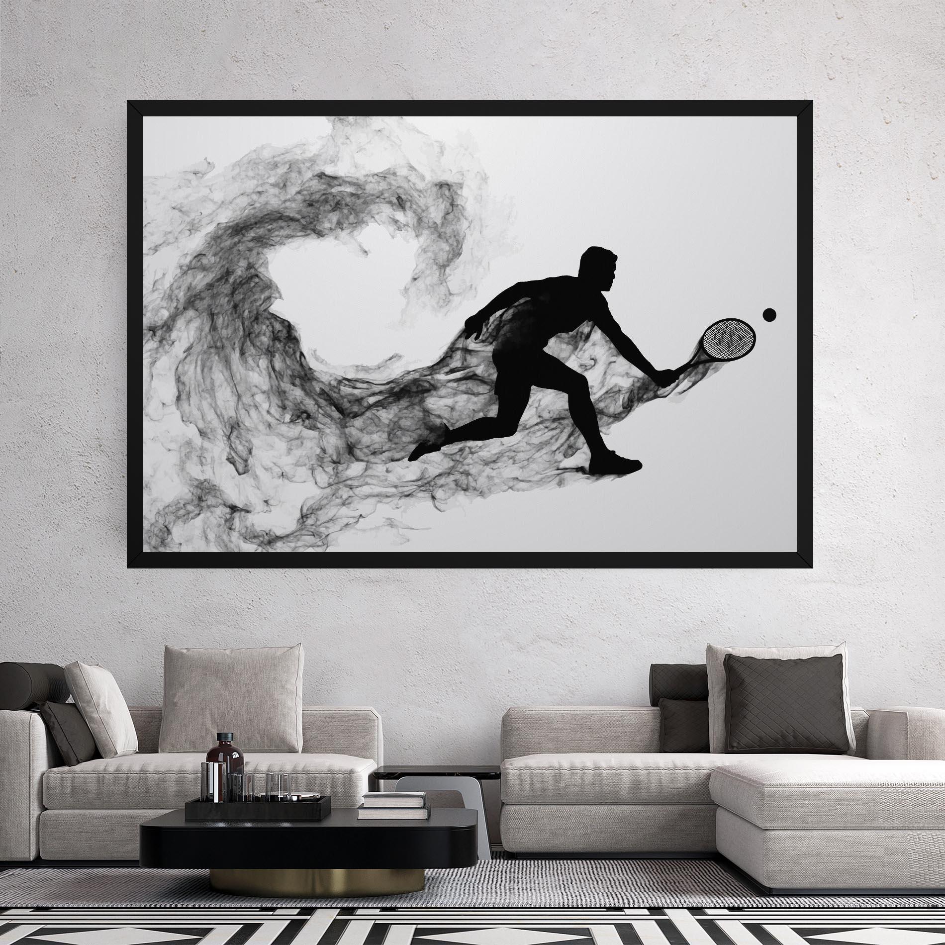 Картина на платно Black Smoke Tennis mockup 2