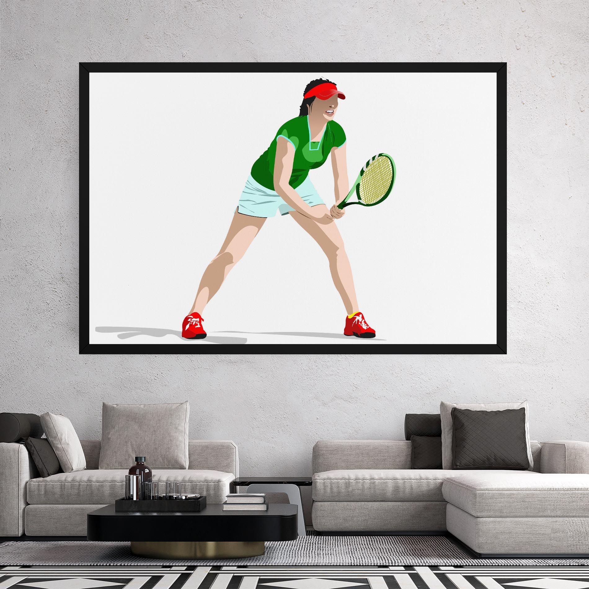 Green Tennis Racket mockup 2