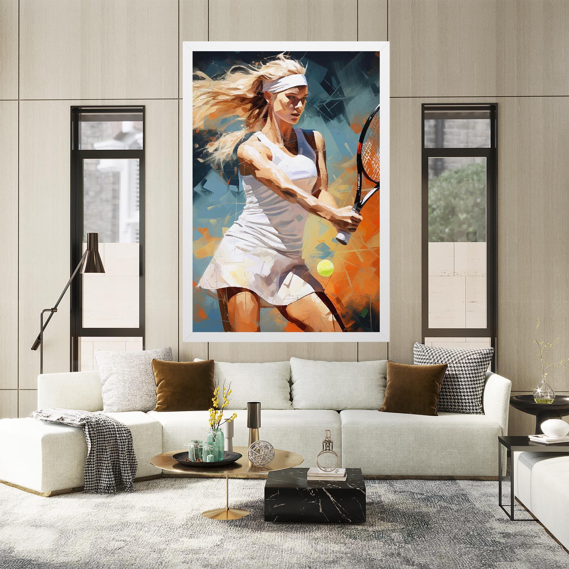 Картина на платно Blonde Tennis Girl mockup 2