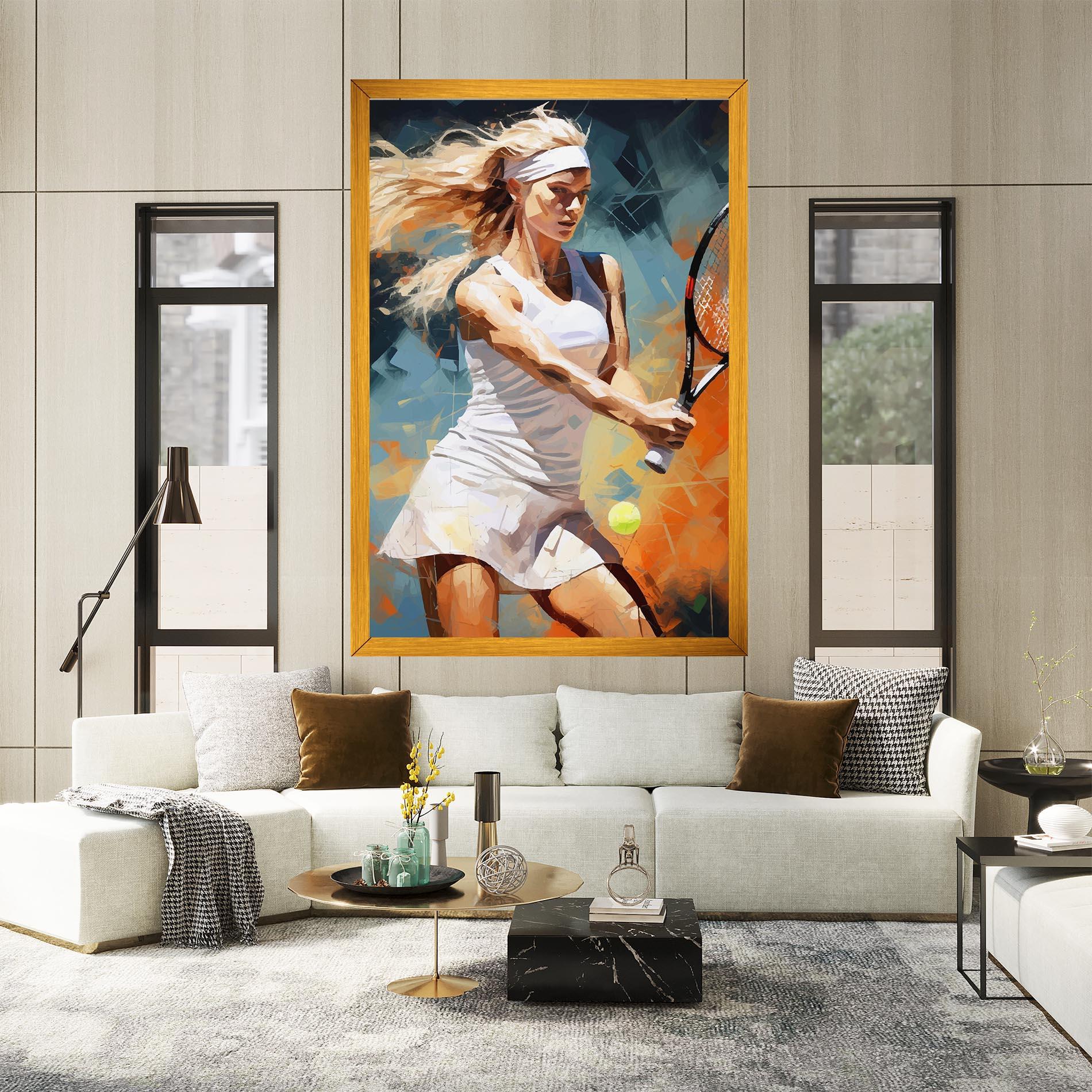 Картина на платно Blonde Tennis Girl mockup 2