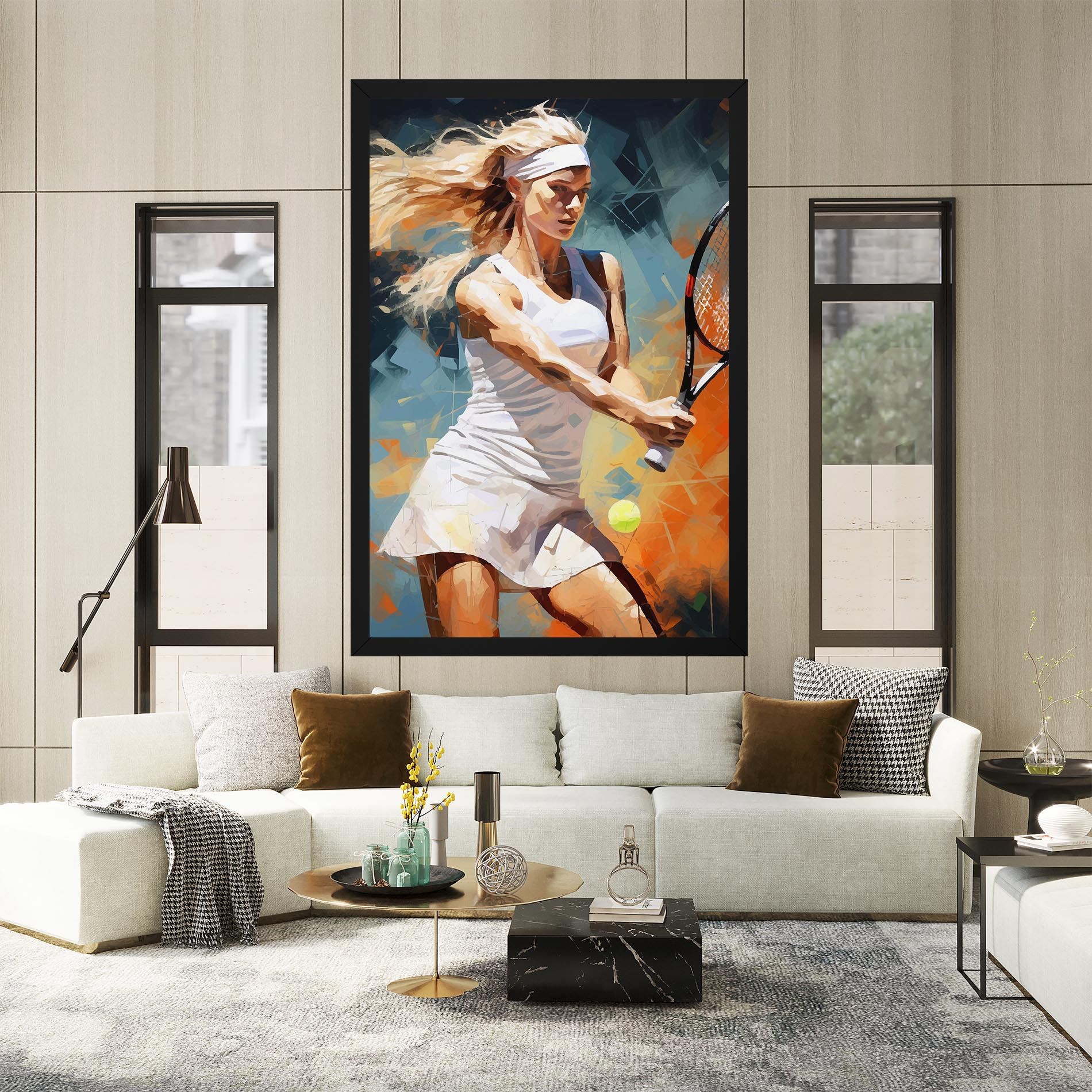 Blonde Tennis Girl mockup 2