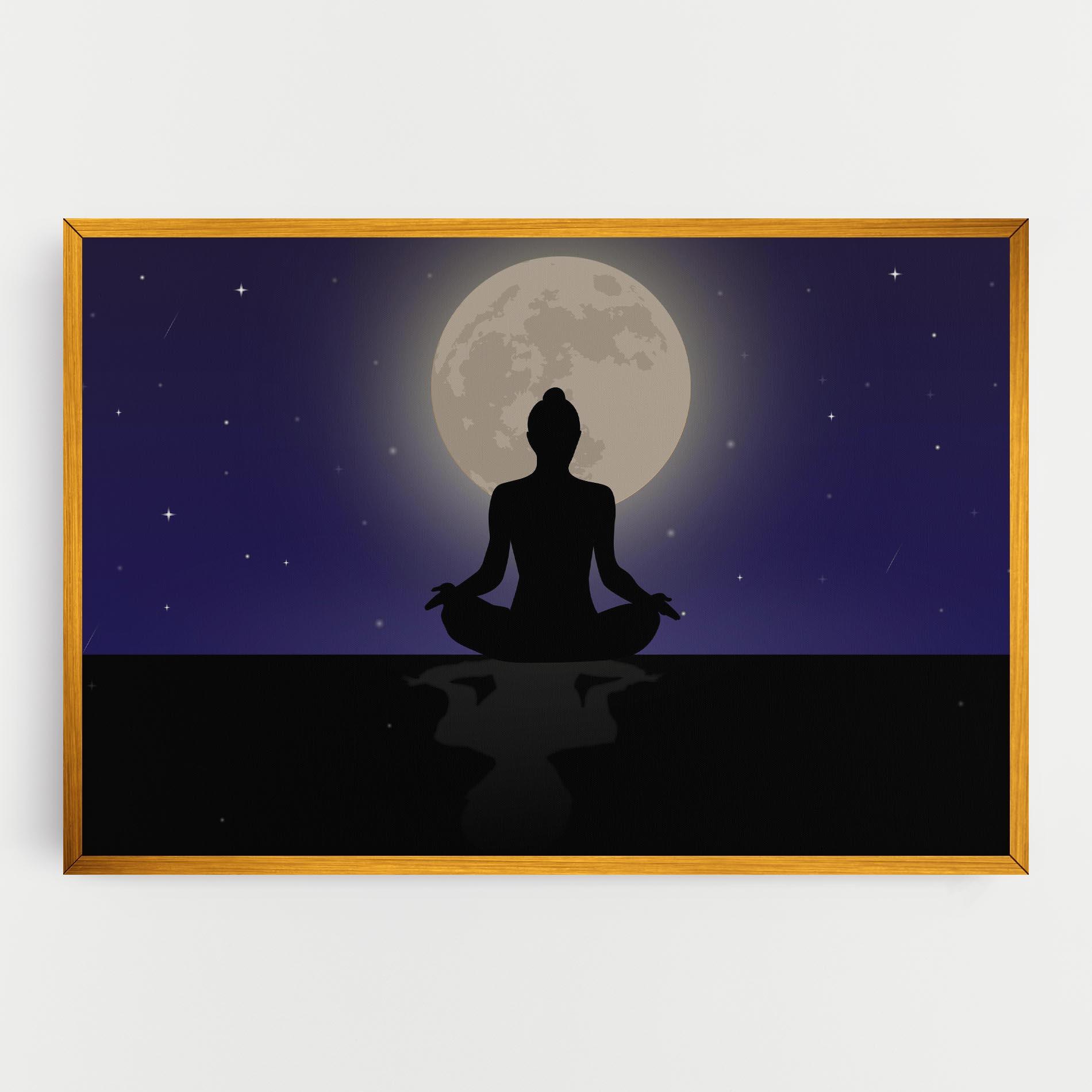 Картина на платно Full Moon Yoga mockup 0