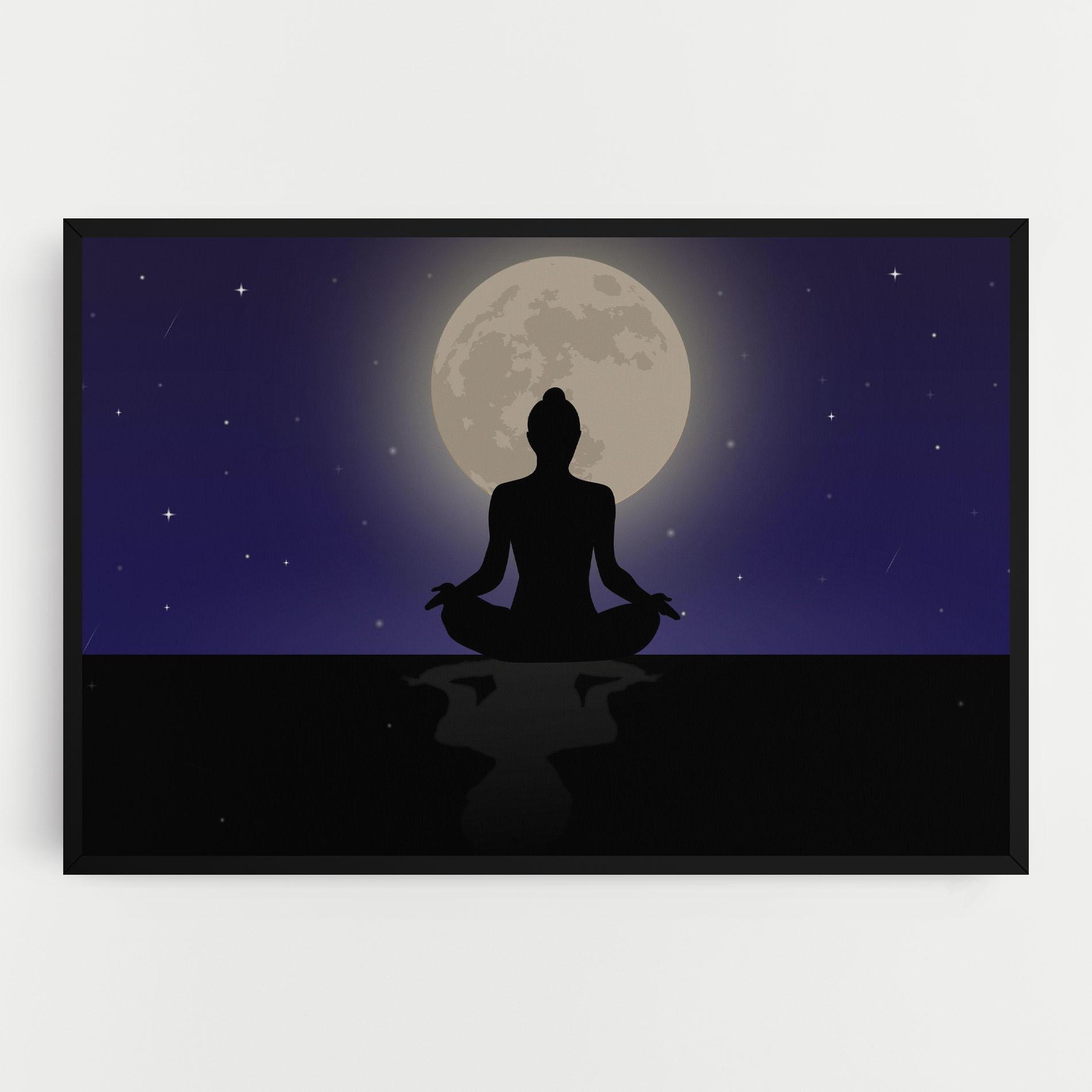 Картина на платно Full Moon Yoga mockup 0