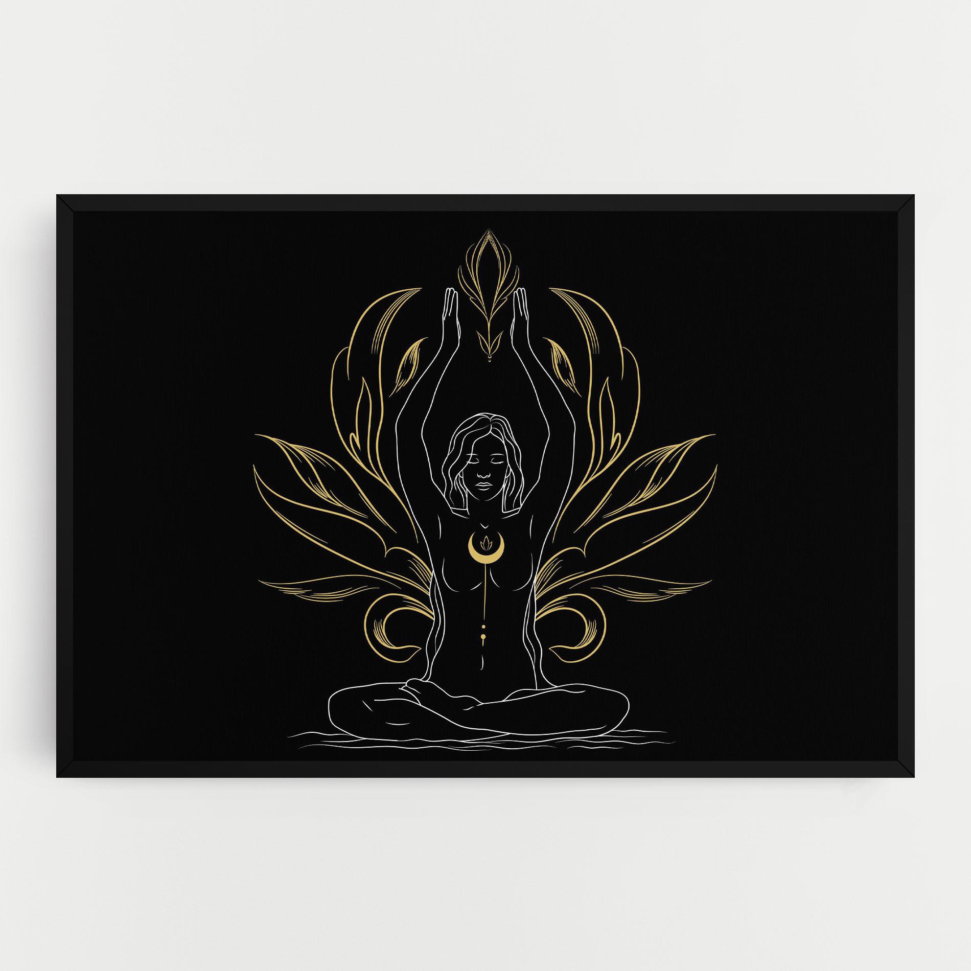 Картина на платно Gold Yoga Pose mockup 0