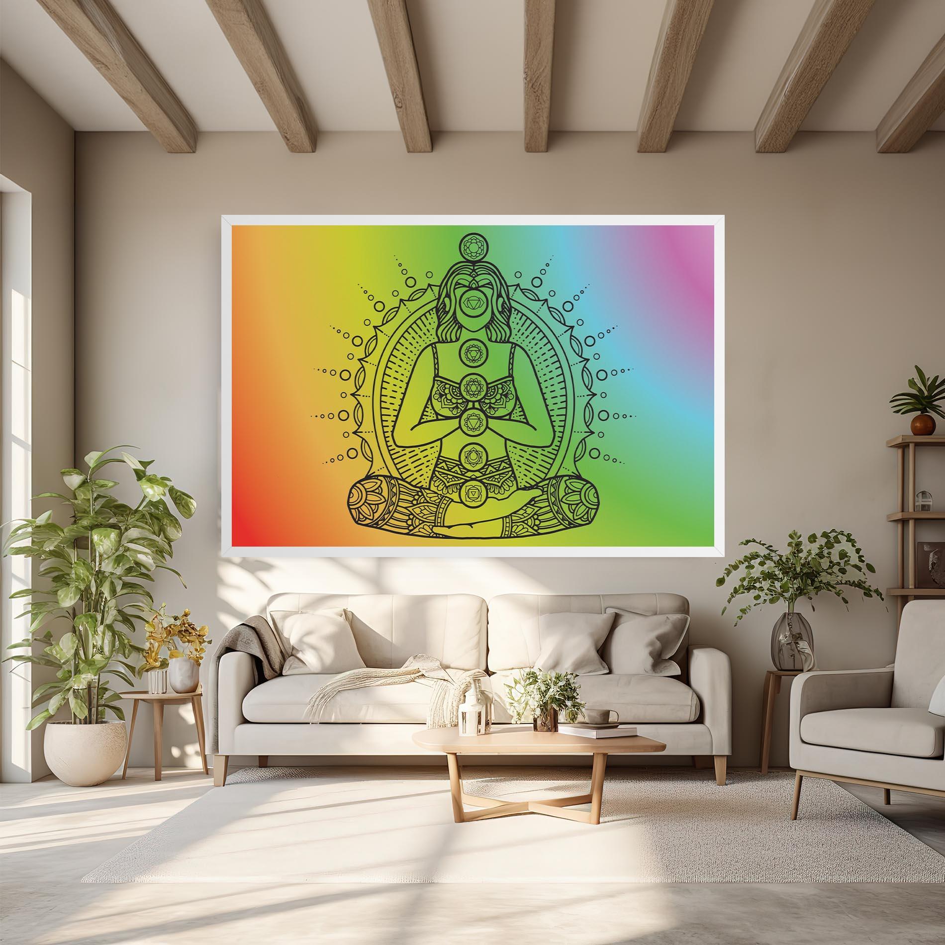 Картина на платно Girl Meditation mockup 6