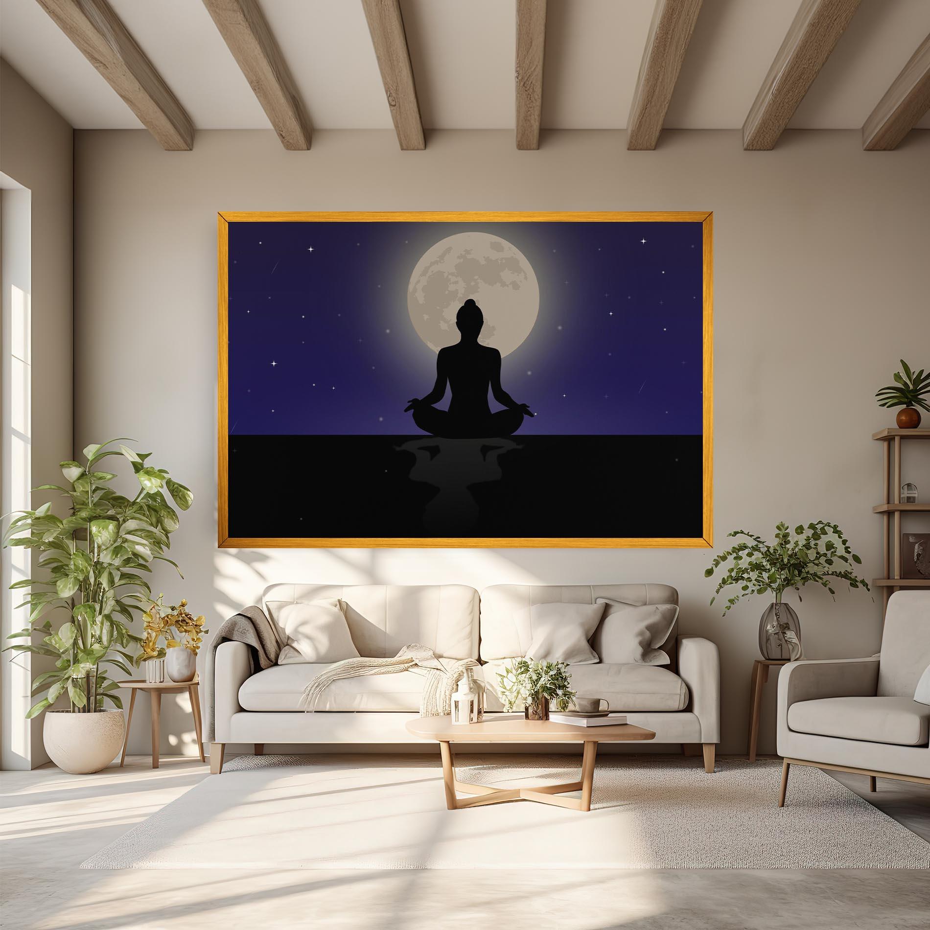 Картина на платно Full Moon Yoga mockup 6