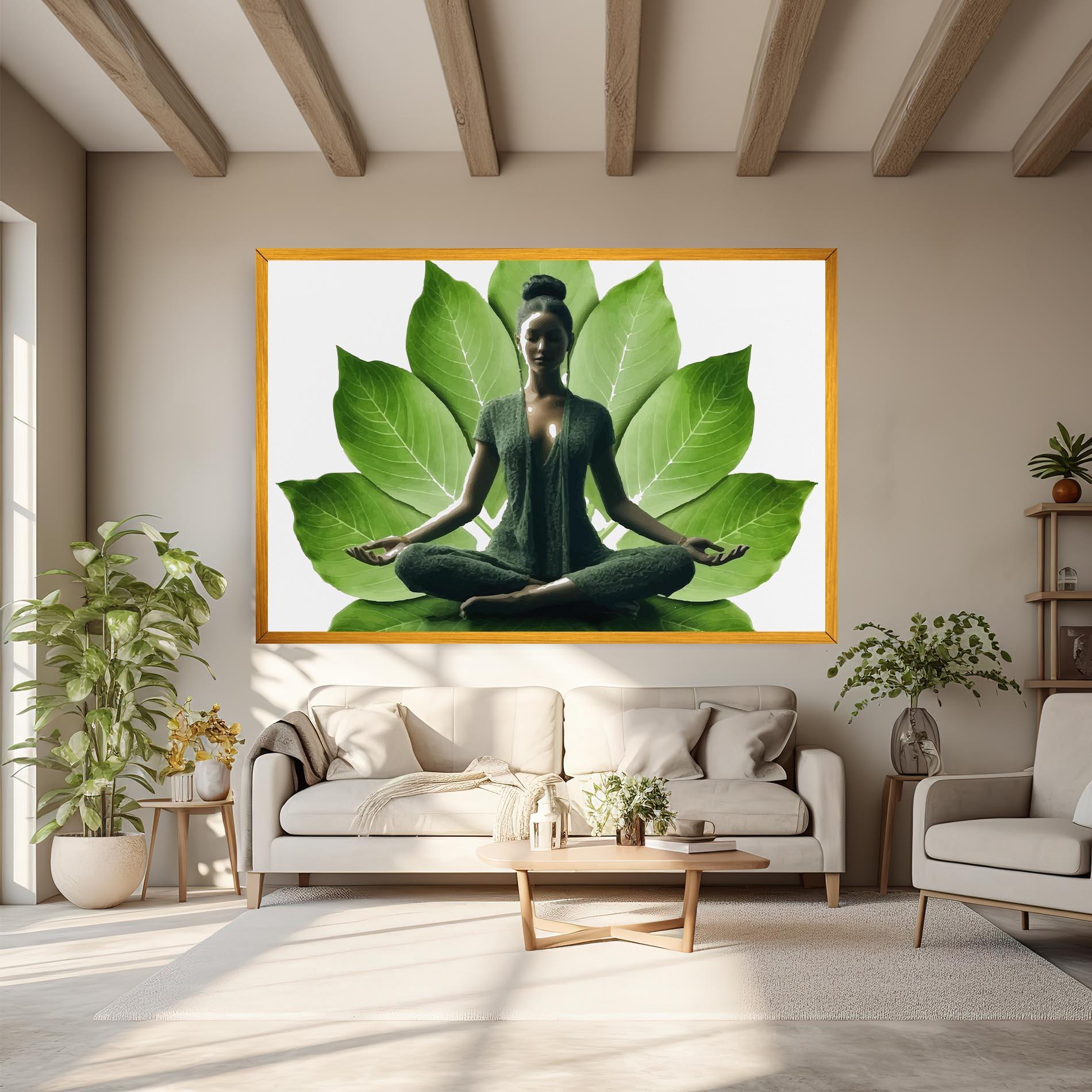 Картина на платно Leaf Yoga mockup 6