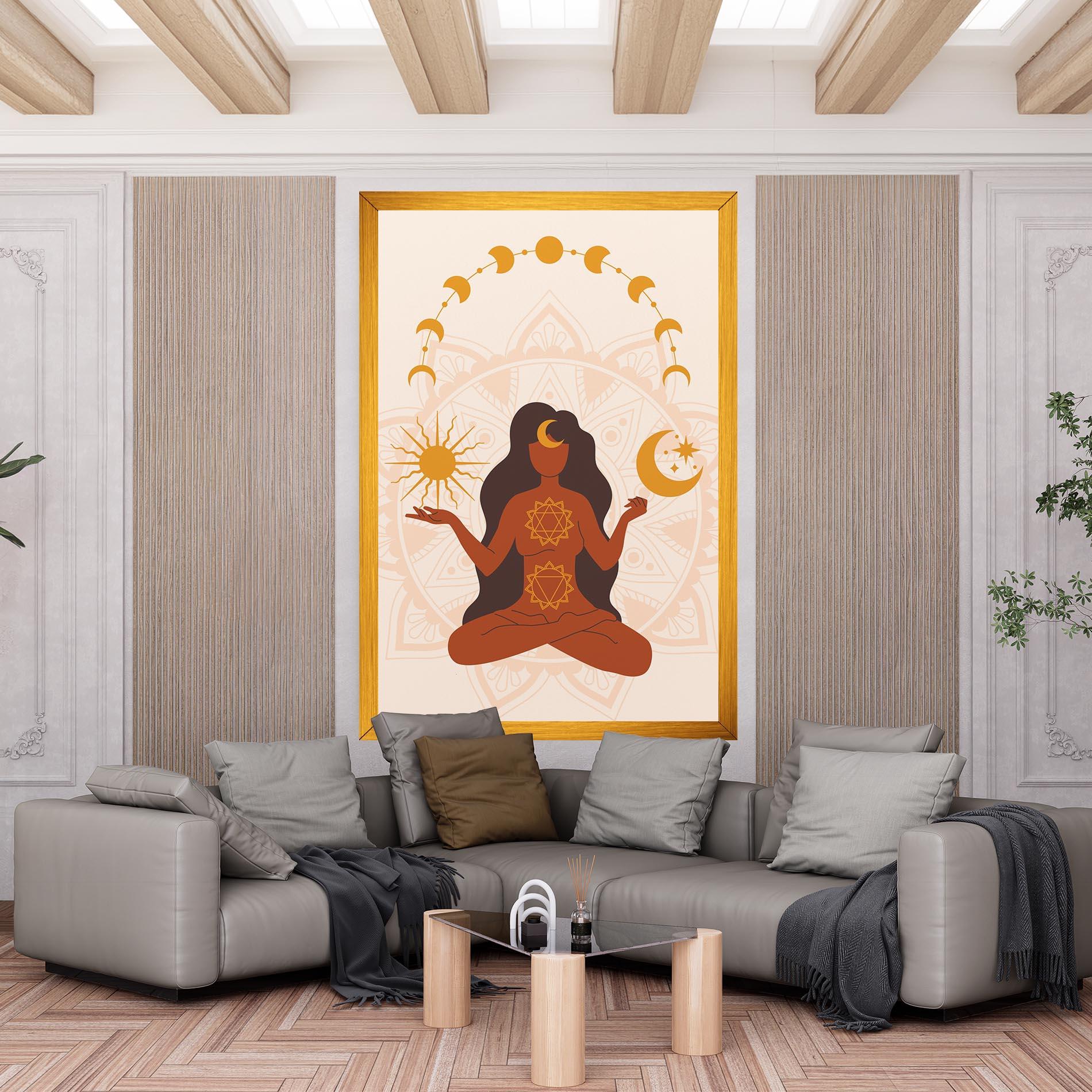 Картина на платно Moon Sun Meditation mockup 6