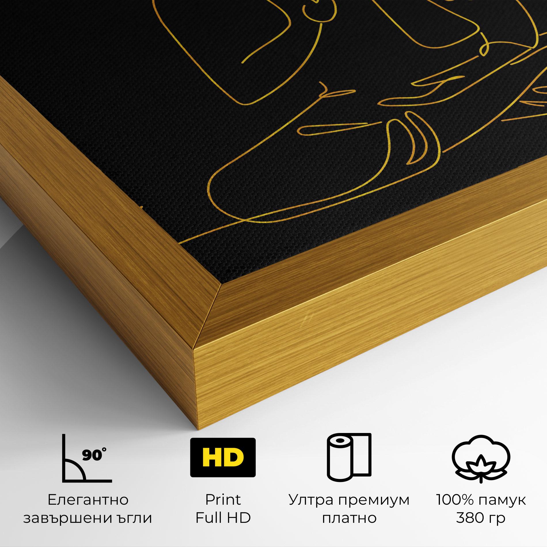 Картина на платно Buddha Gold Line mockup 4