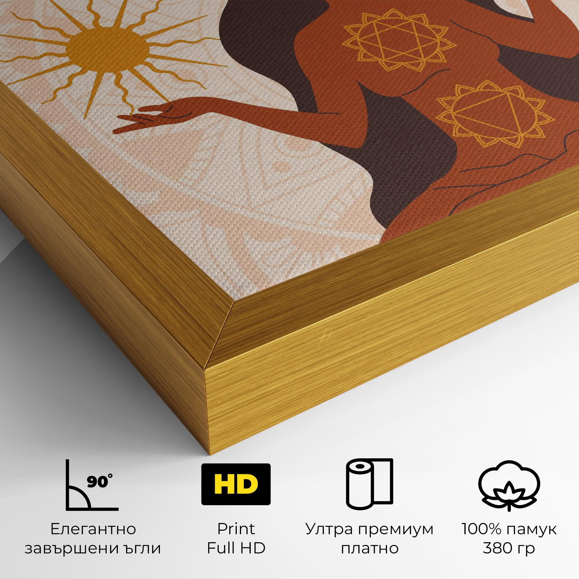 Картина на платно Moon Sun Meditation mockup 4