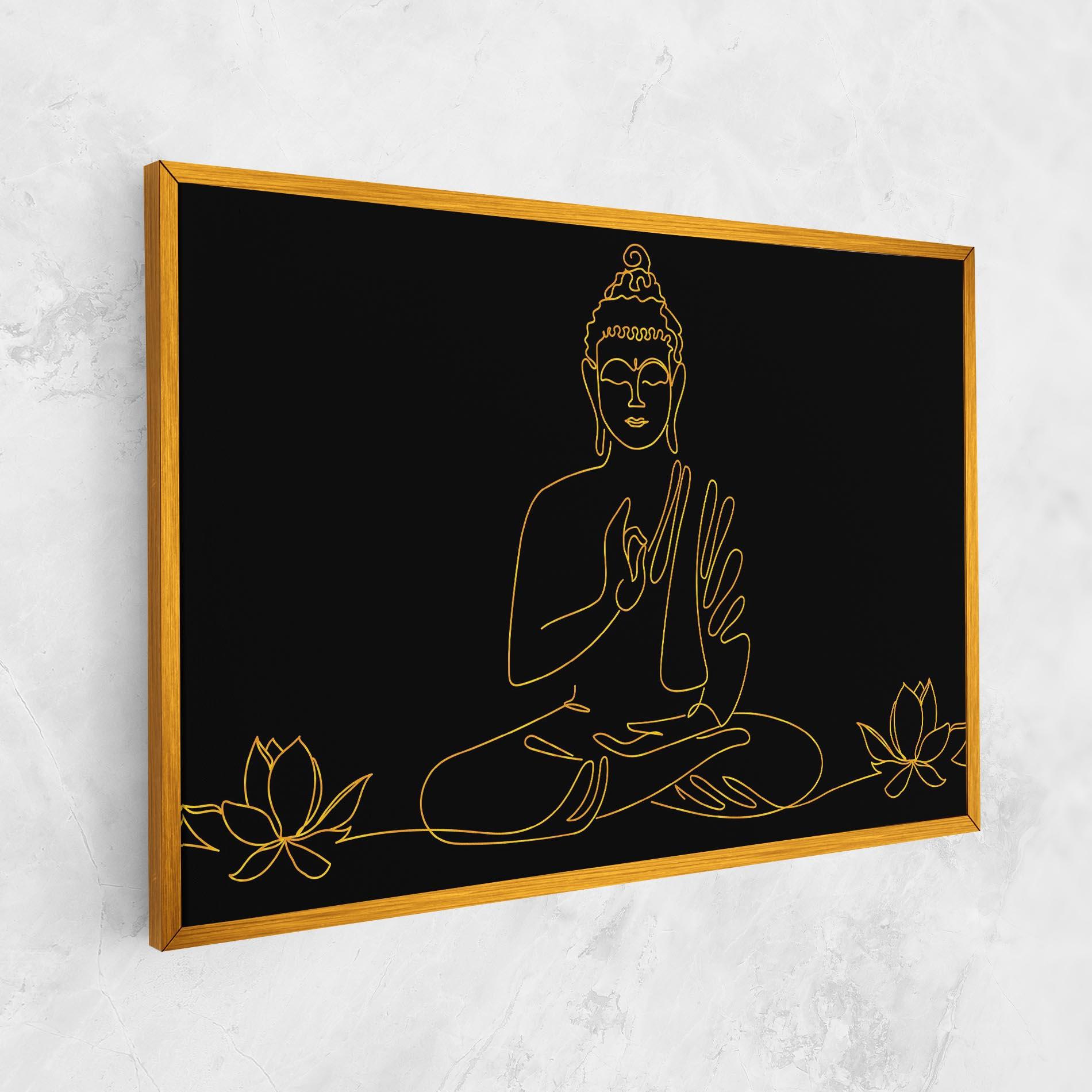 Картина на платно Buddha Gold Line mockup 1