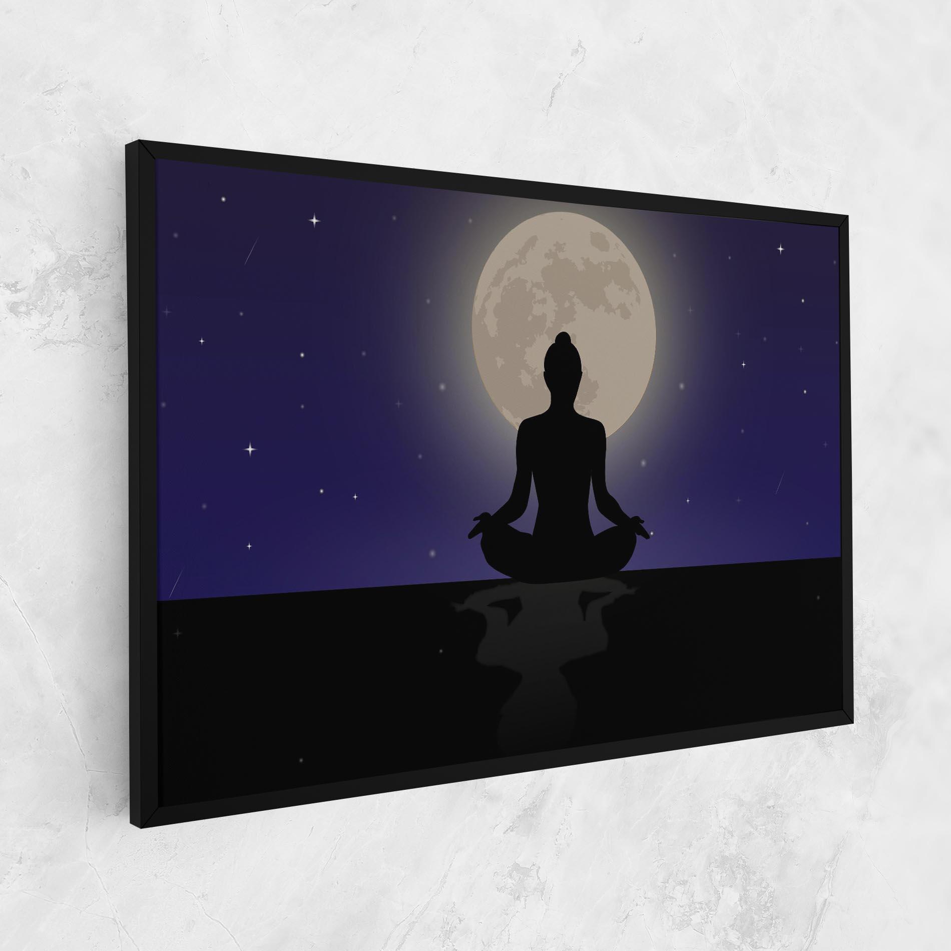 Картина на платно Full Moon Yoga mockup 1