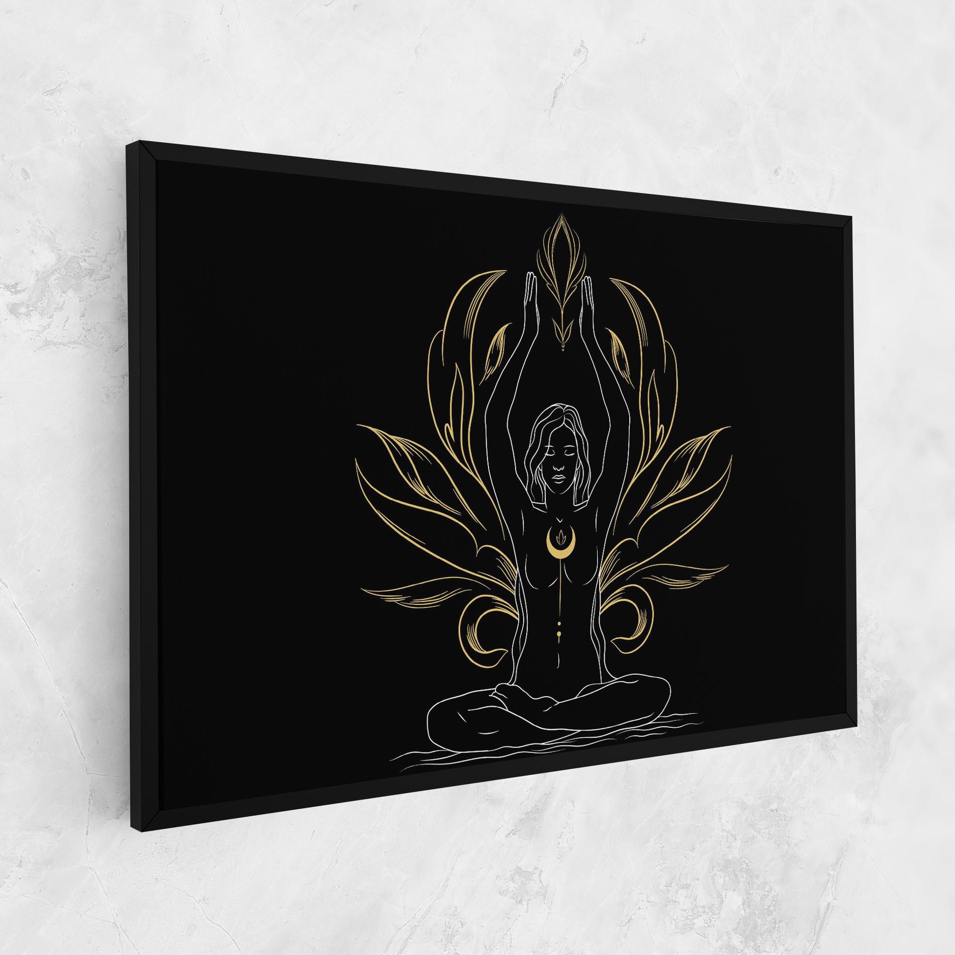 Картина на платно Gold Yoga Pose mockup 1