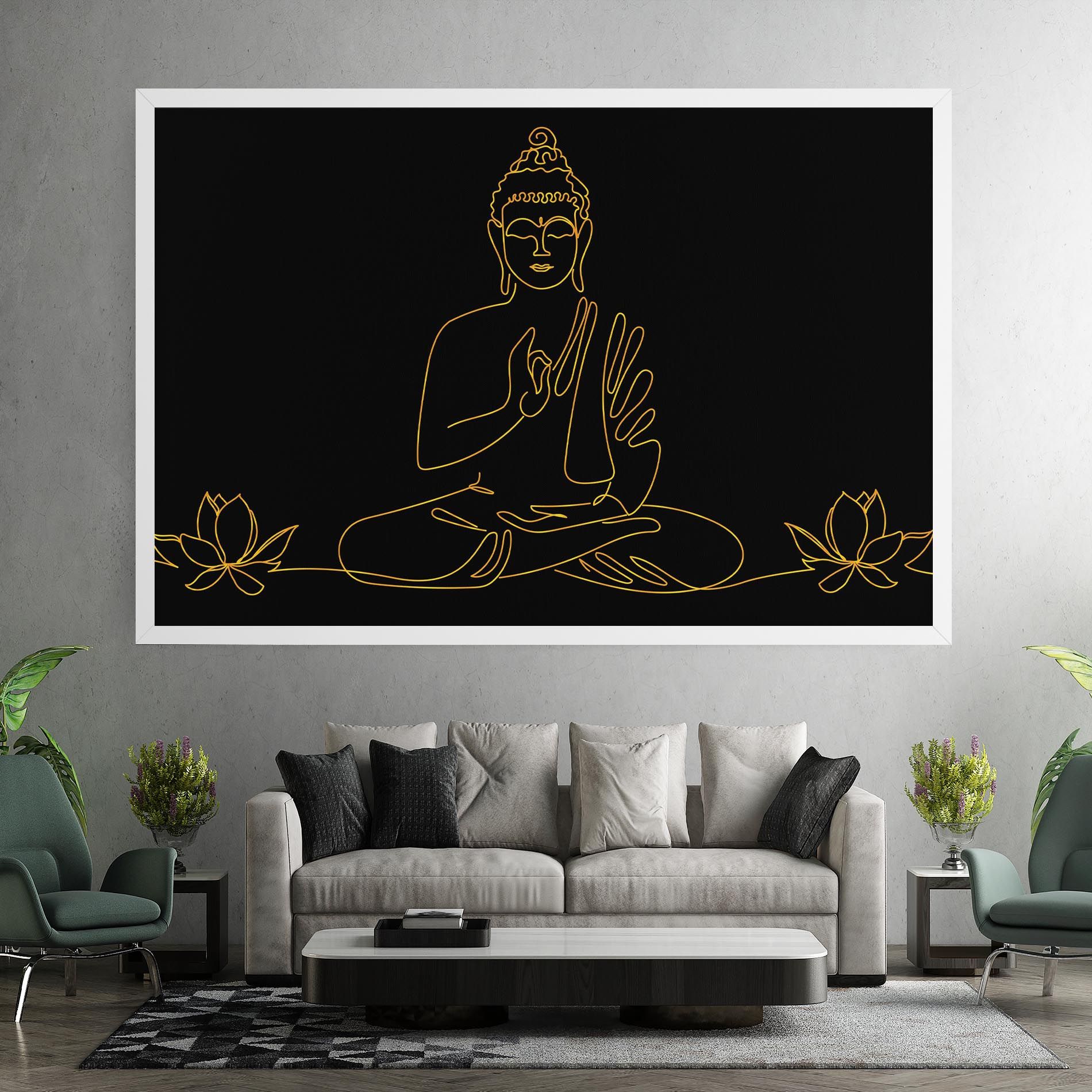 Buddha Gold Line mockup 7