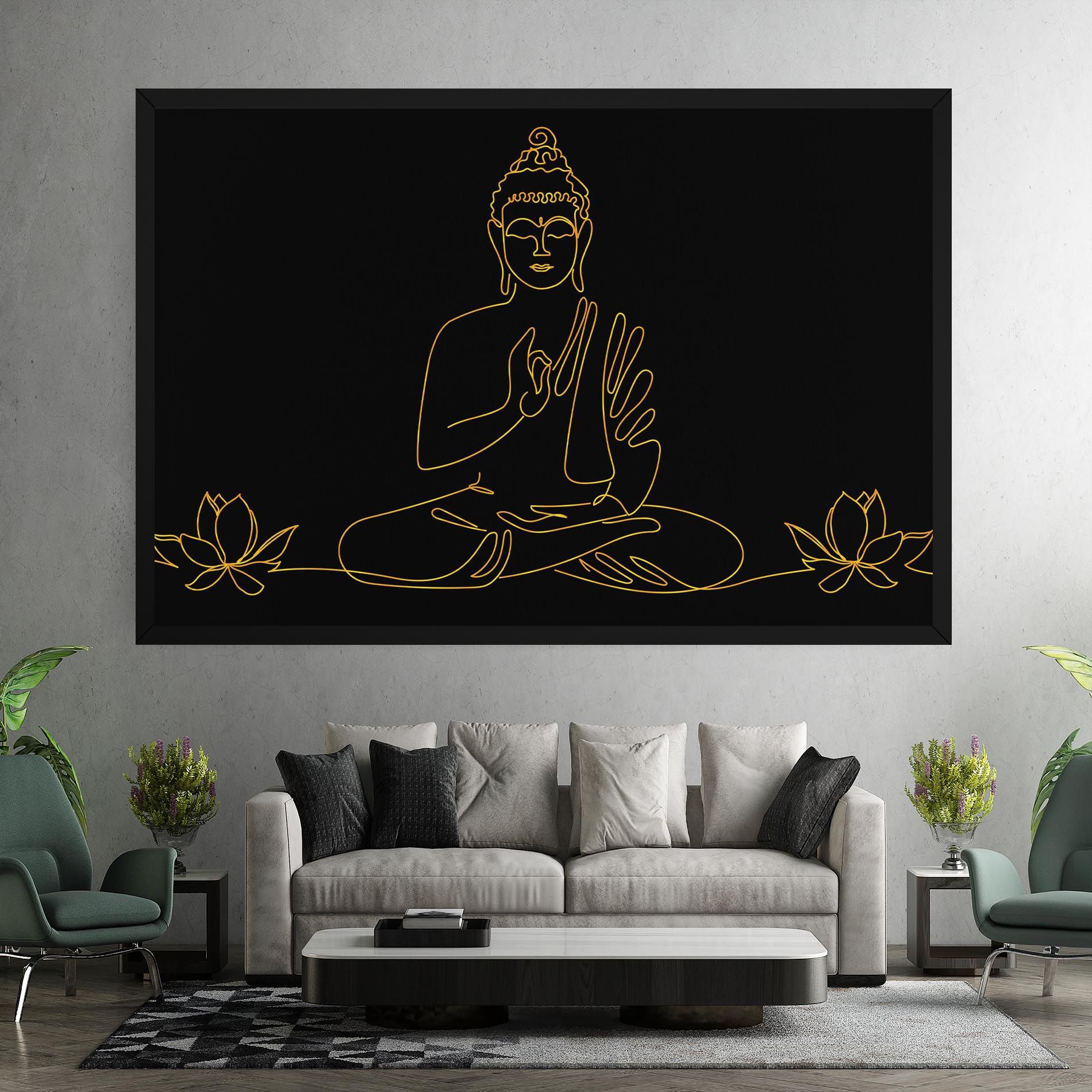 Buddha Gold Line mockup 7